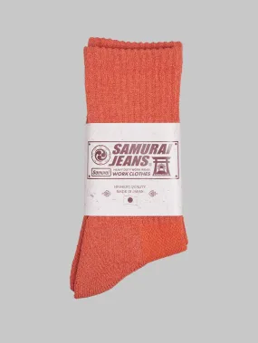 Samurai Jeans SJKS24 Japanese Washi Paper-Inspired Orange Socks