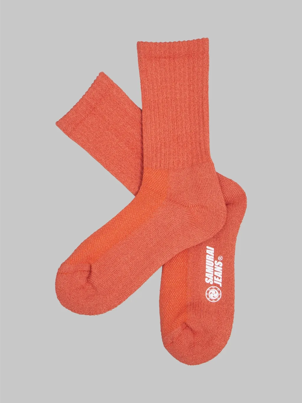 Samurai Jeans SJKS24 Japanese Washi Paper-Inspired Orange Socks