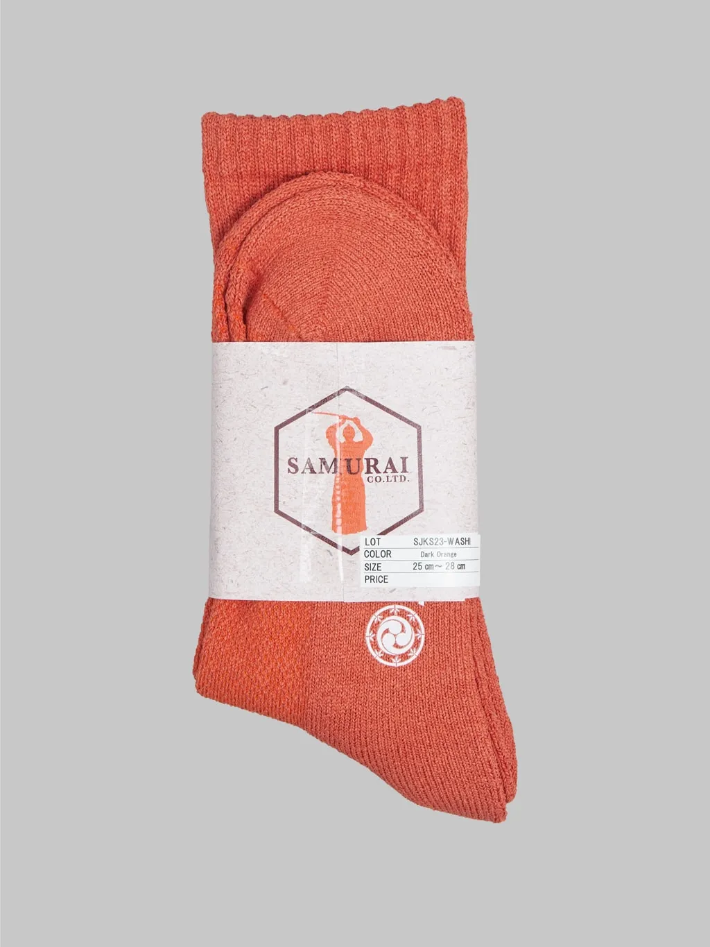 Samurai Jeans SJKS24 Japanese Washi Paper-Inspired Orange Socks