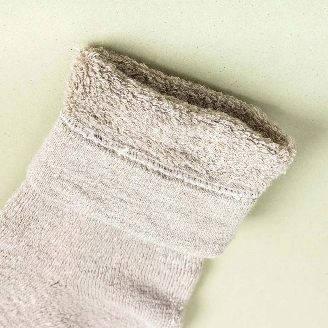 SCHUMANN 99% Organic French Flax Linen Terry Socks (Thick, Plush, Soft)