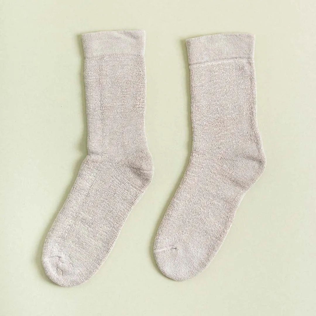 SCHUMANN 99% Organic French Flax Linen Terry Socks (Thick, Plush, Soft)