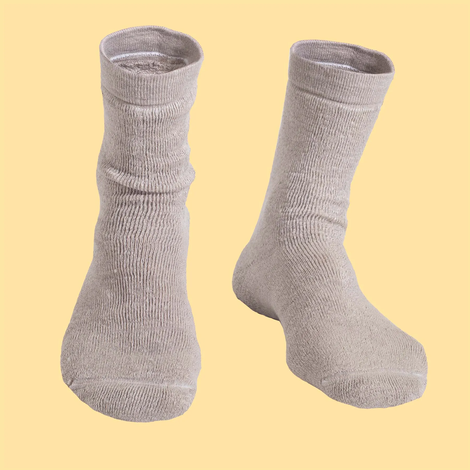 SCHUMANN 99% Organic French Flax Linen Terry Socks (Thick, Plush, Soft)