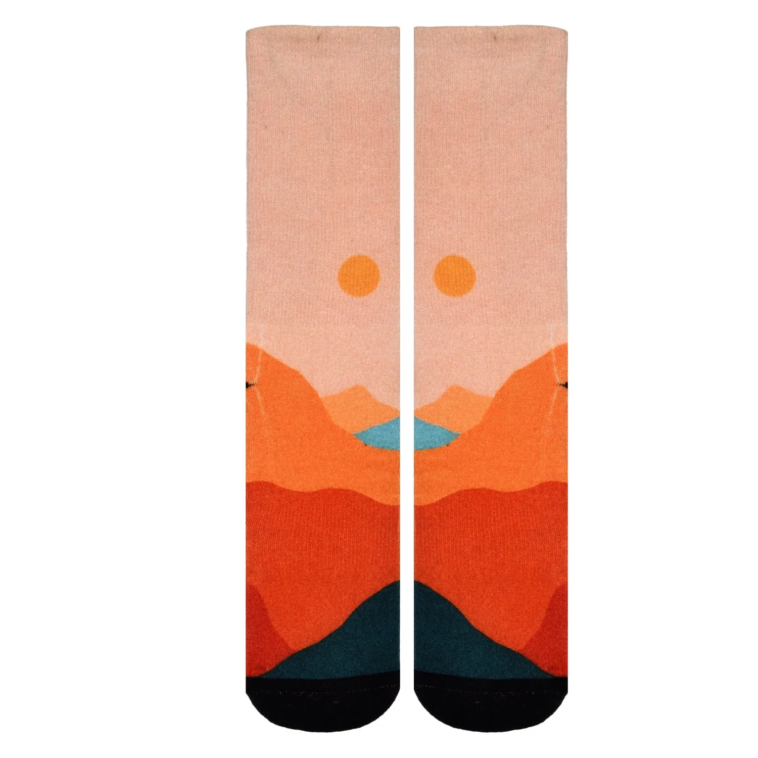 Sierra Socks Arizona Heat Pattern CoolMax Socks, Nature Collection for Men & Women Eco-Friendly Crew Socks