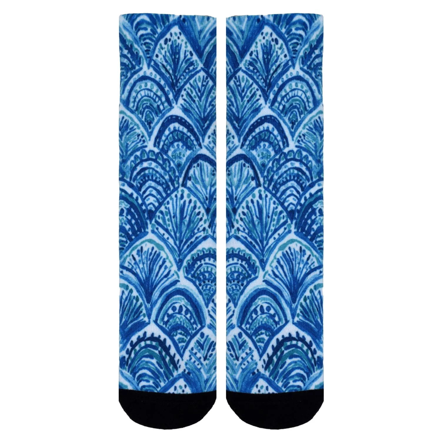 Sierra Socks Blue Dream Pattern CoolMax Socks, Nature Collection for Men & Women Eco-Friendly Colorful Crew Socks