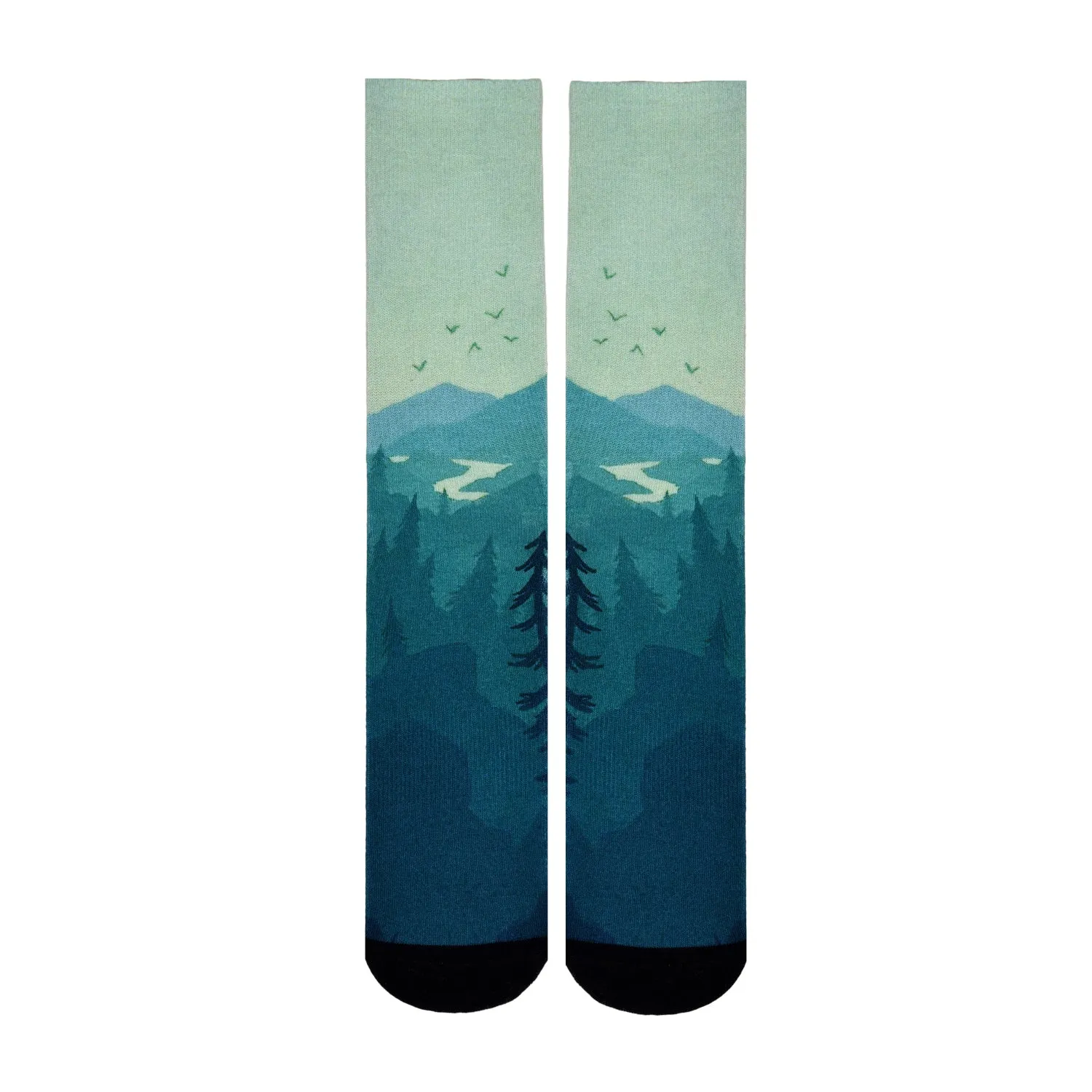 Sierra Socks Evergreen Pattern CoolMax Socks, Nature Collection for Men & Women Eco-Friendly Crew Socks