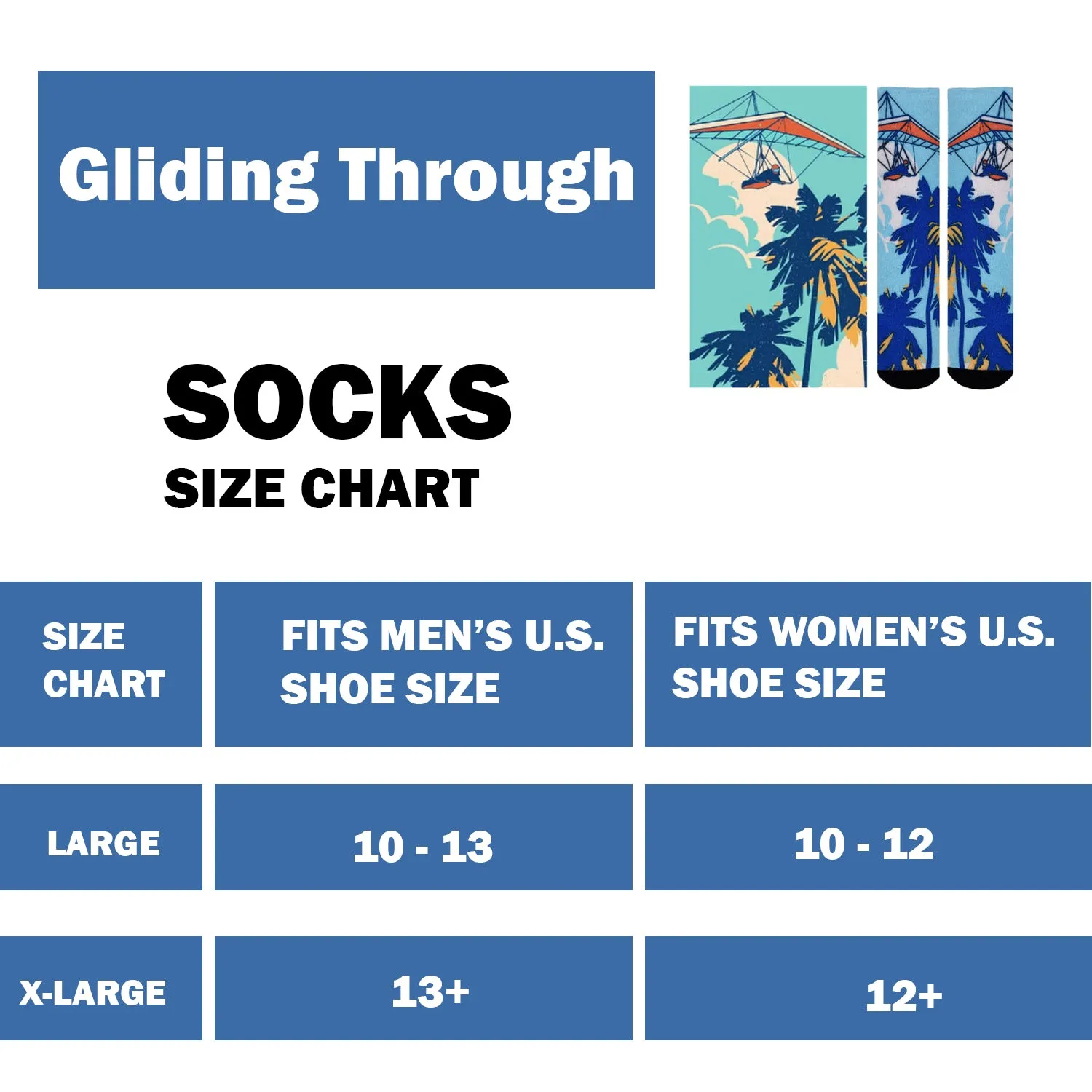 Sierra Socks Gliding Through Paradise Pattern CoolMax Socks, Nature Collection for Men & Women Eco-Friendly Crew Socks