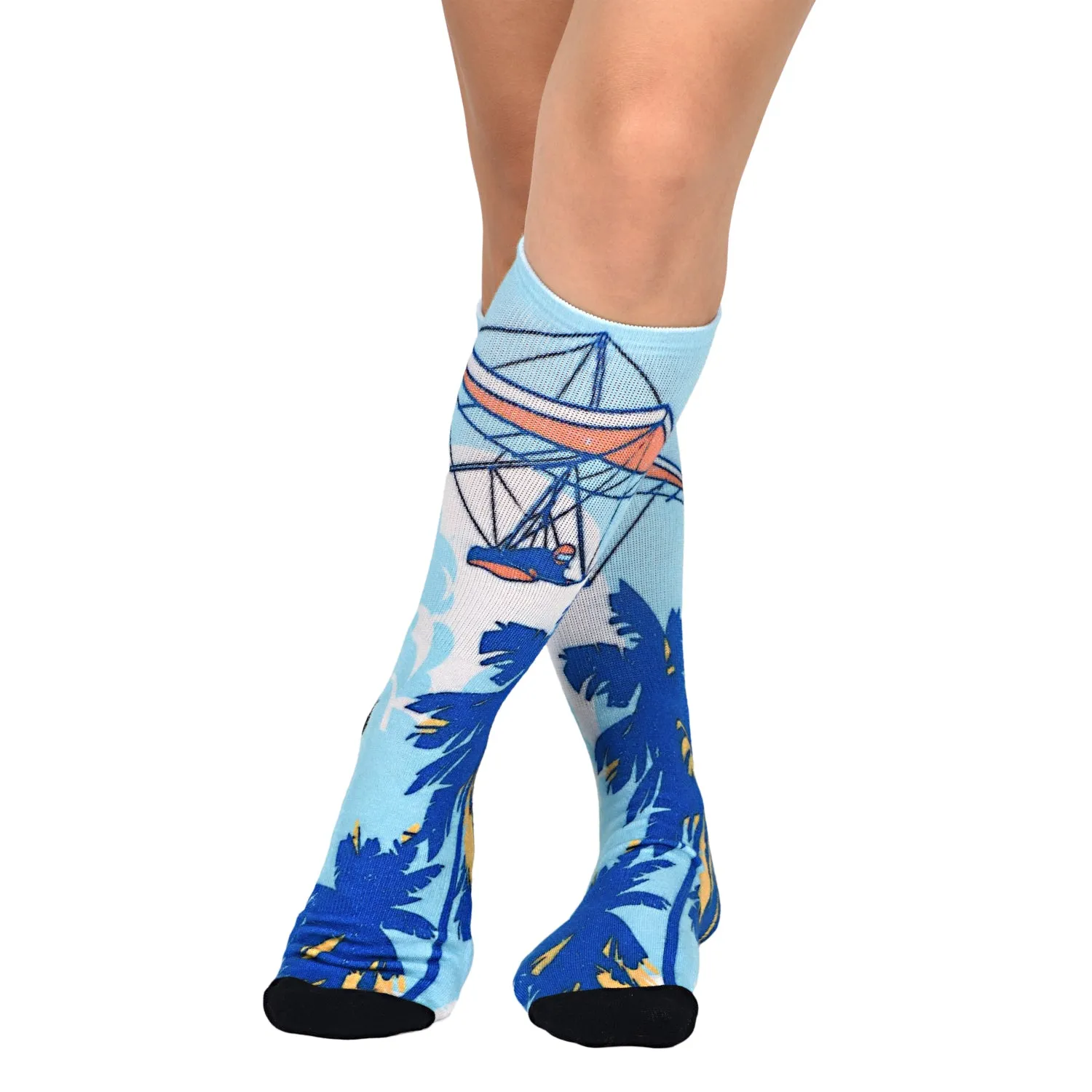 Sierra Socks Gliding Through Paradise Pattern CoolMax Socks, Nature Collection for Men & Women Eco-Friendly Crew Socks