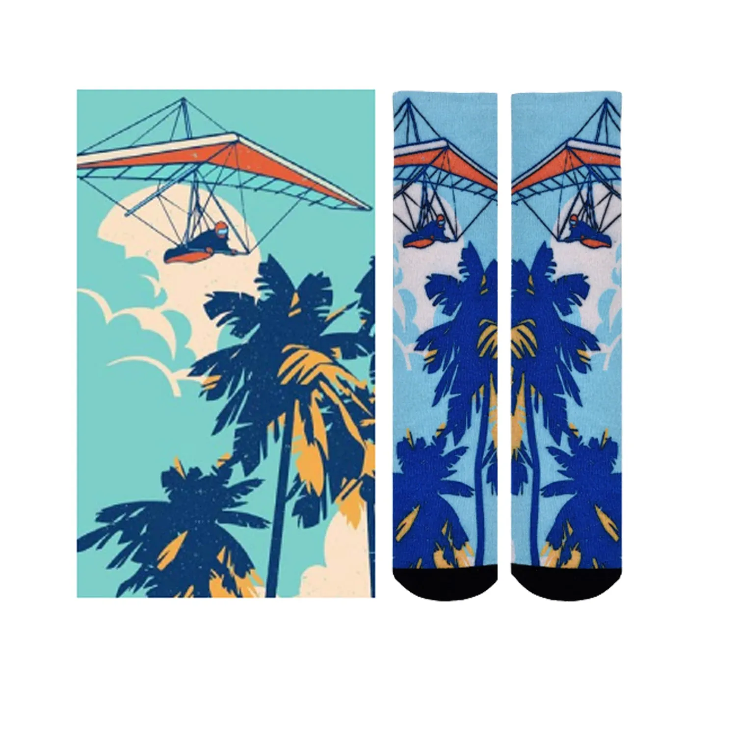 Sierra Socks Gliding Through Paradise Pattern CoolMax Socks, Nature Collection for Men & Women Eco-Friendly Crew Socks