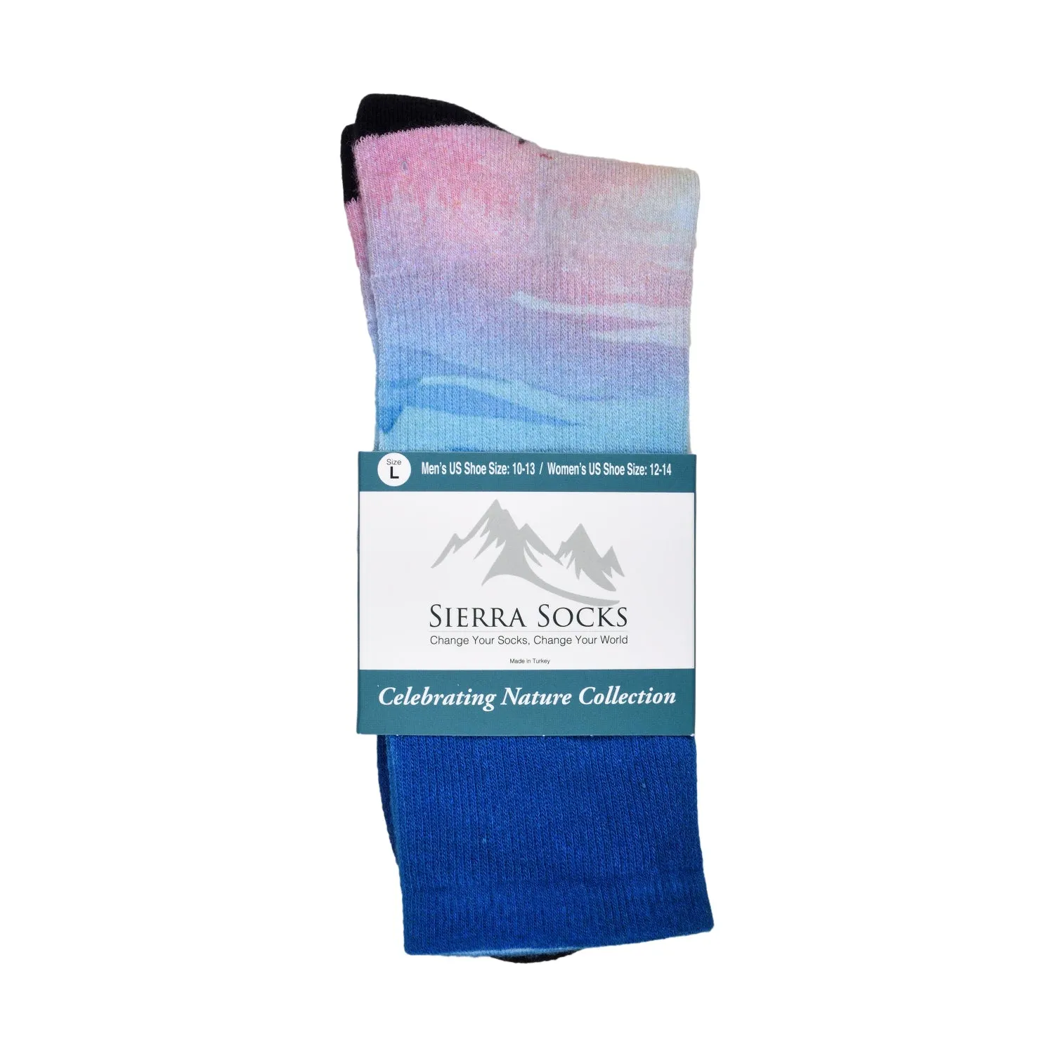 Sierra Socks Sunset Stream Pattern CoolMax Socks, Nature Collection for Men & Women Eco-Friendly Crew Socks