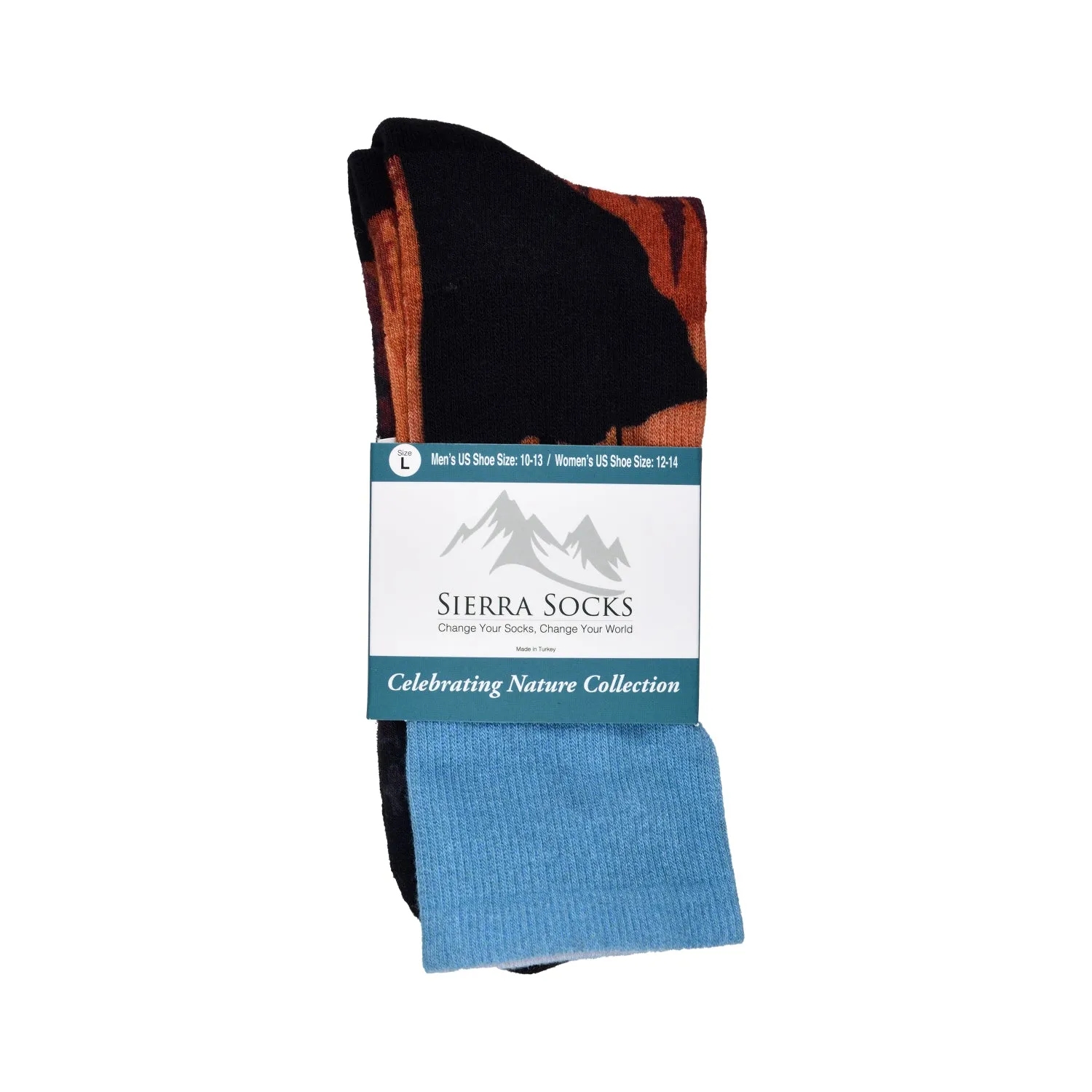 Sierra Socks Sunset Stroll Pattern CoolMax Socks, Nature Collection for Men & Women Eco-Friendly Crew Socks