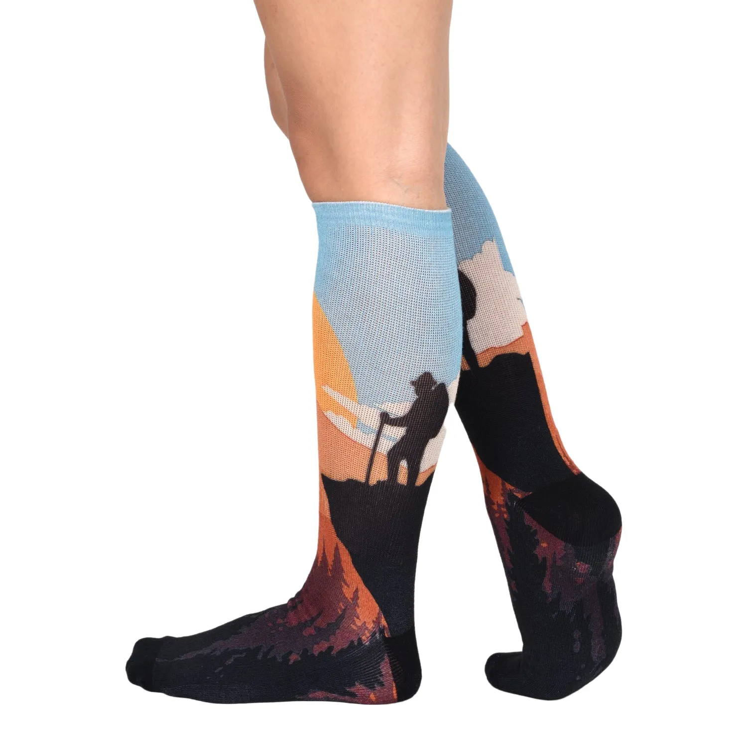 Sierra Socks Sunset Stroll Pattern CoolMax Socks, Nature Collection for Men & Women Eco-Friendly Crew Socks