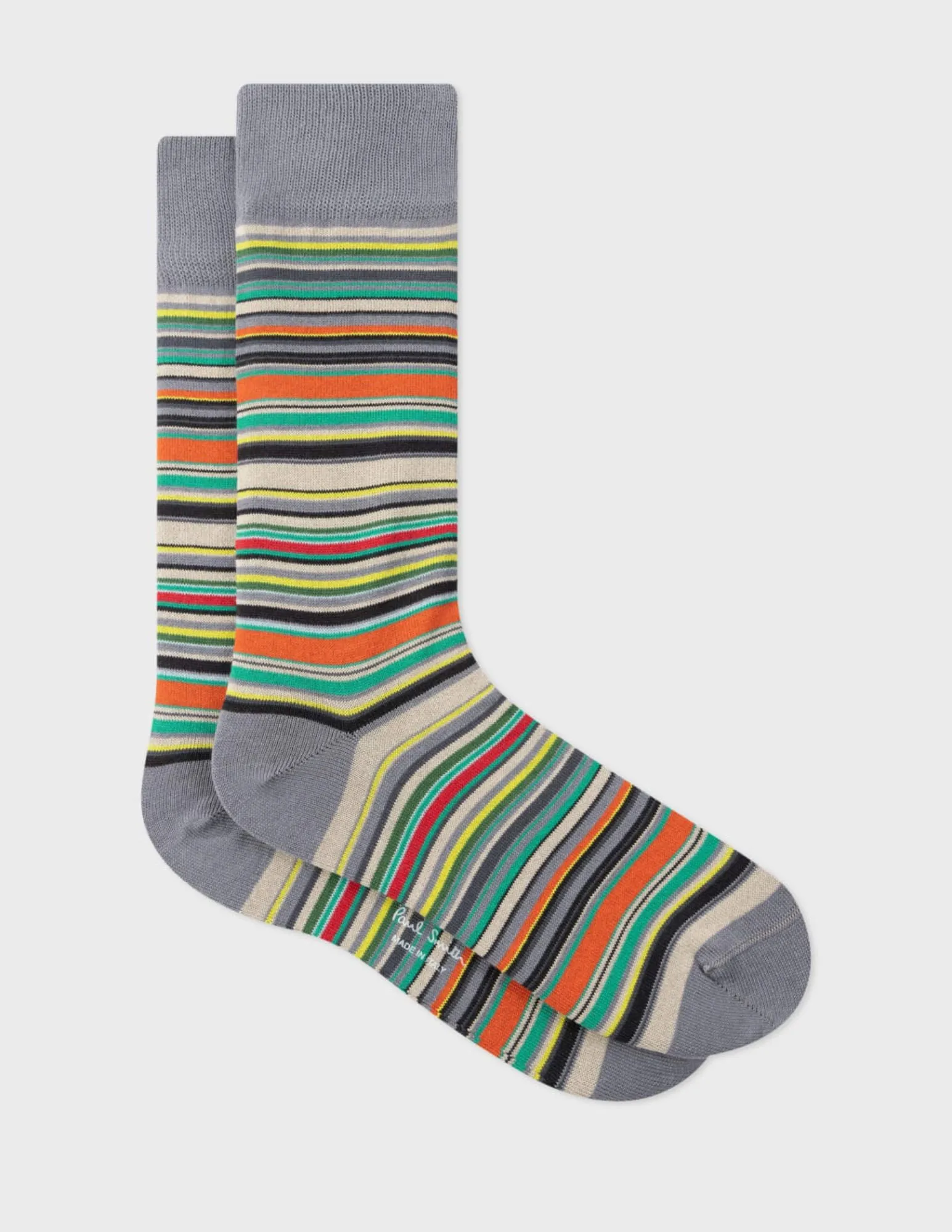 Signature Stripe Socks | Grey Mix