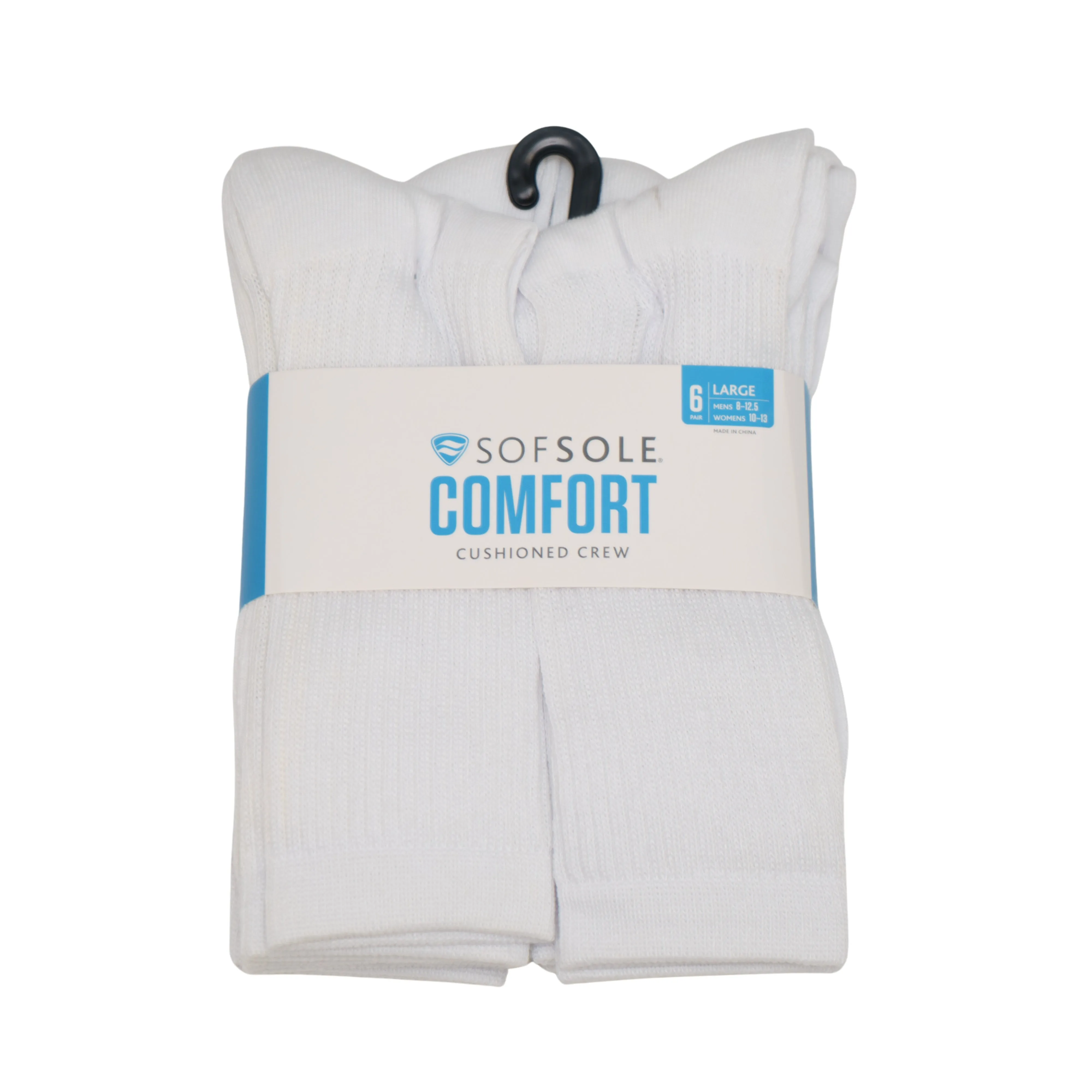 Sof Sole Comfort Casual Poly Blend Cushion Crew - White