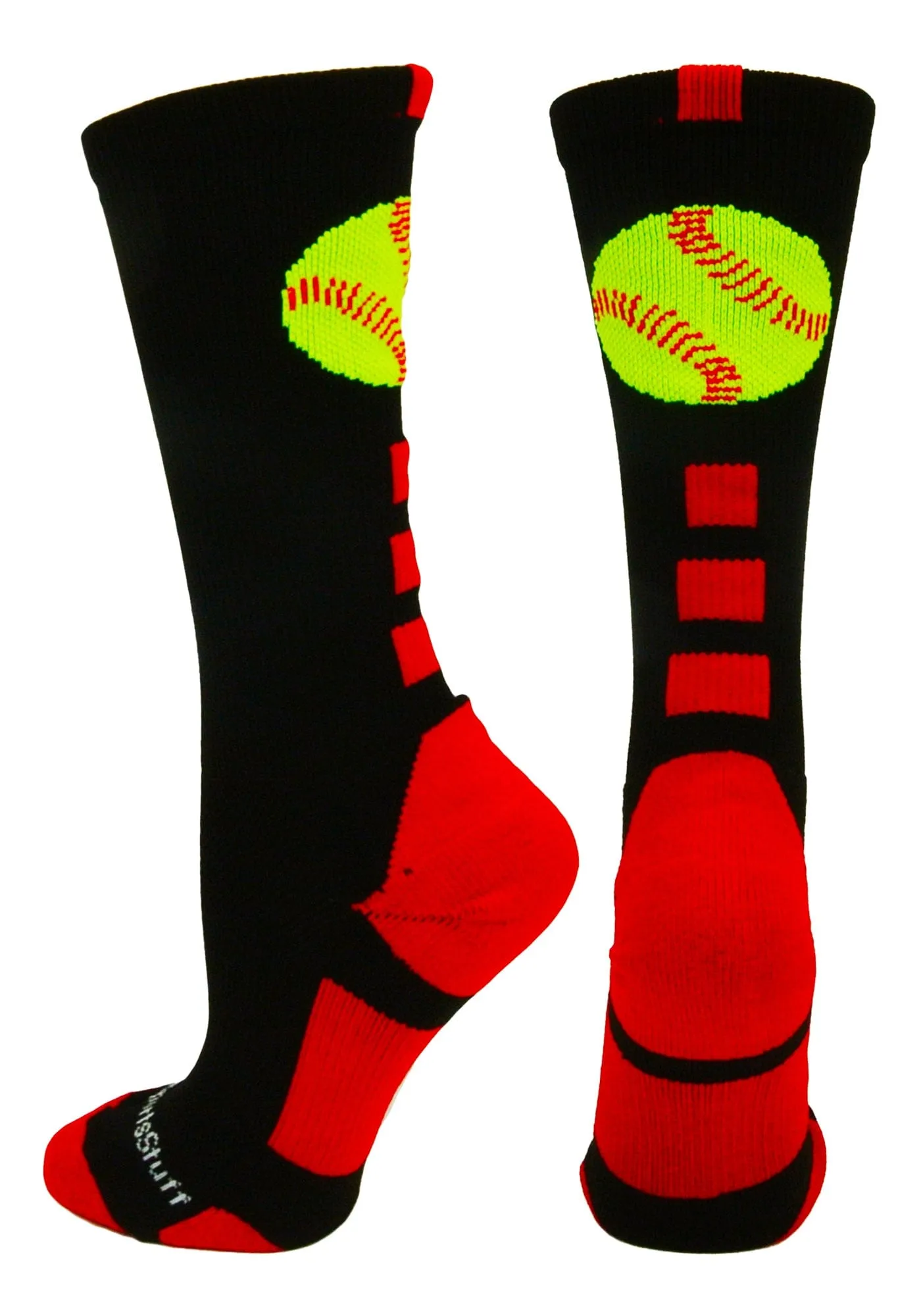 Softball Logo Athletic Crew Socks (multiple colors)