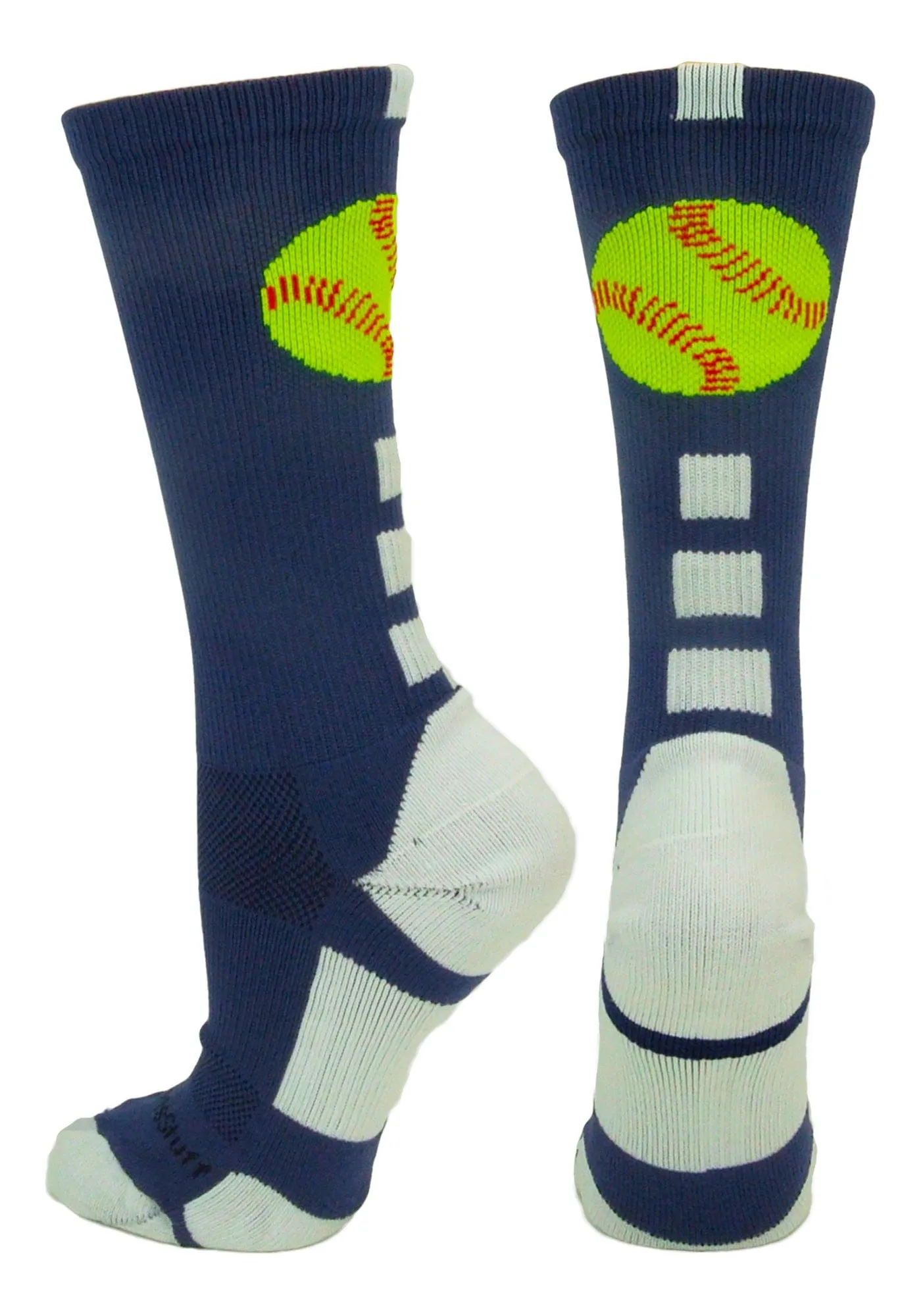 Softball Logo Athletic Crew Socks (multiple colors)