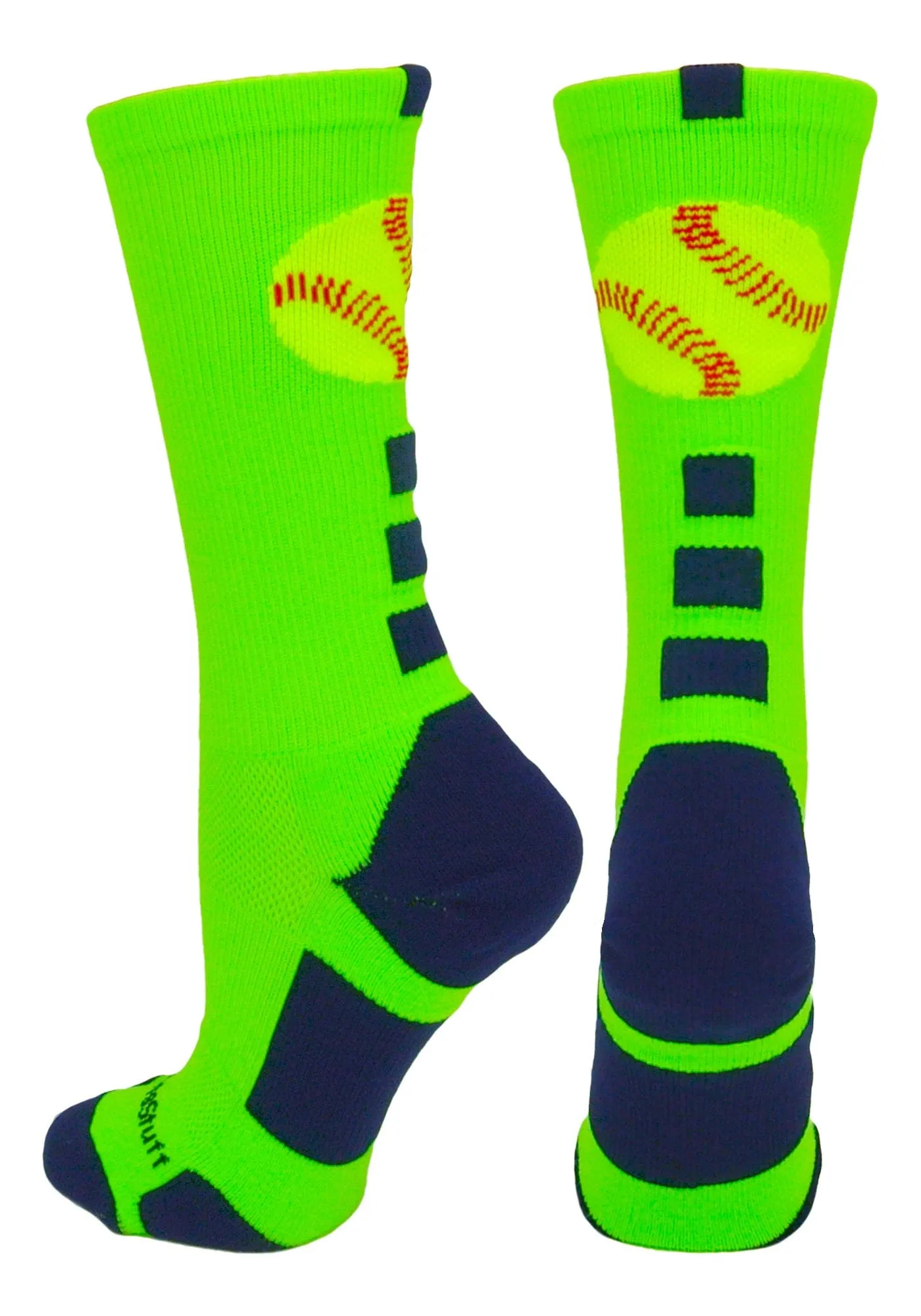 Softball Logo Athletic Crew Socks (multiple colors)