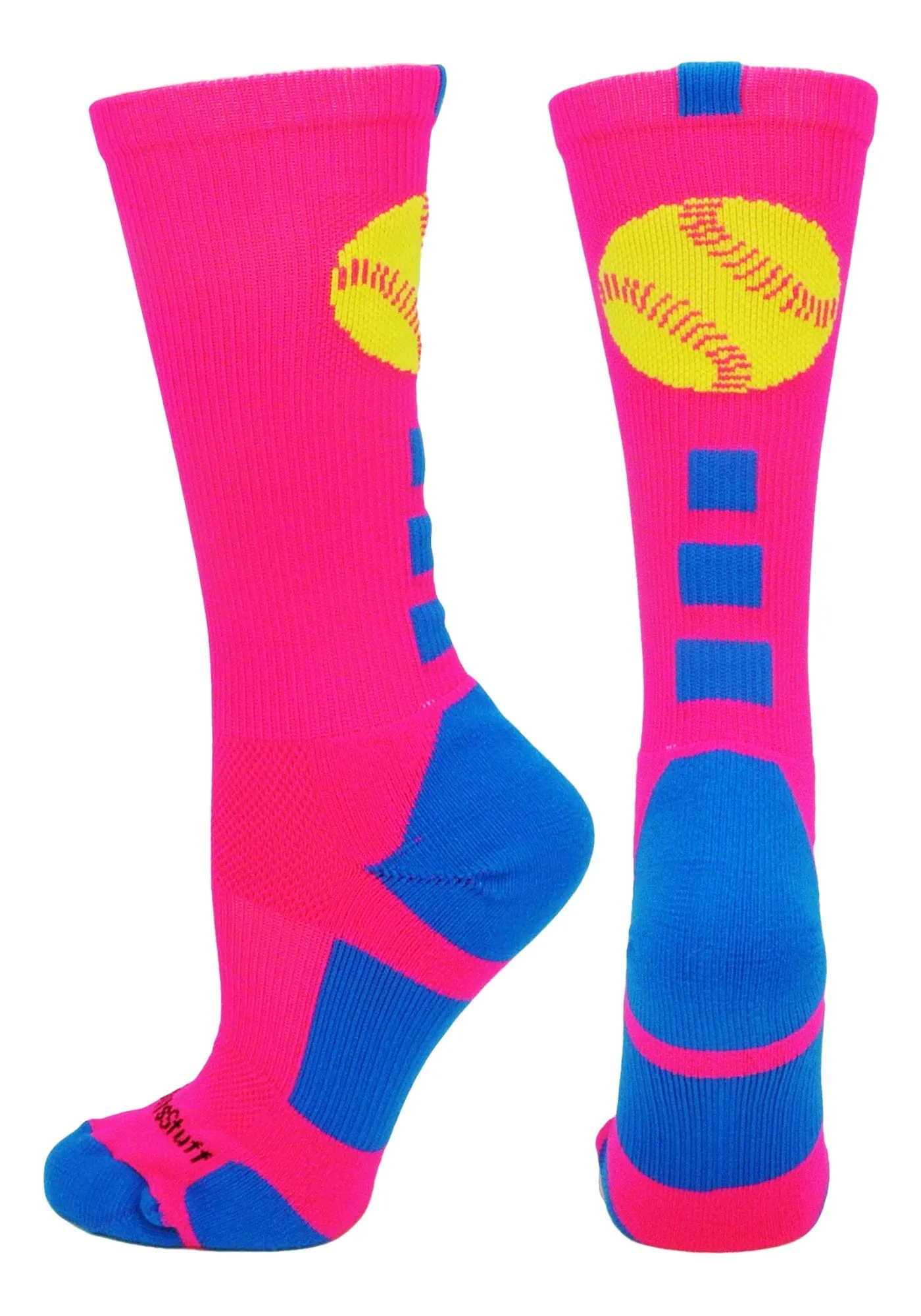 Softball Logo Athletic Crew Socks (multiple colors)