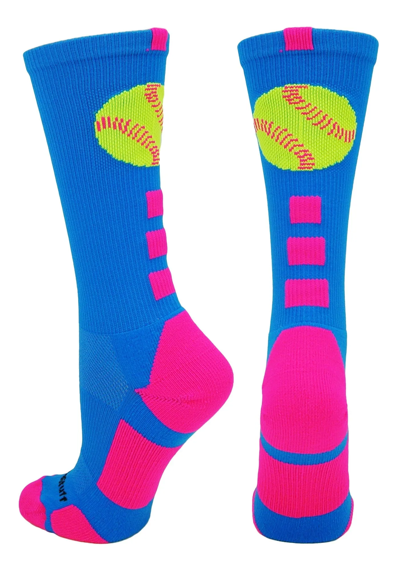 Softball Logo Athletic Crew Socks (multiple colors)