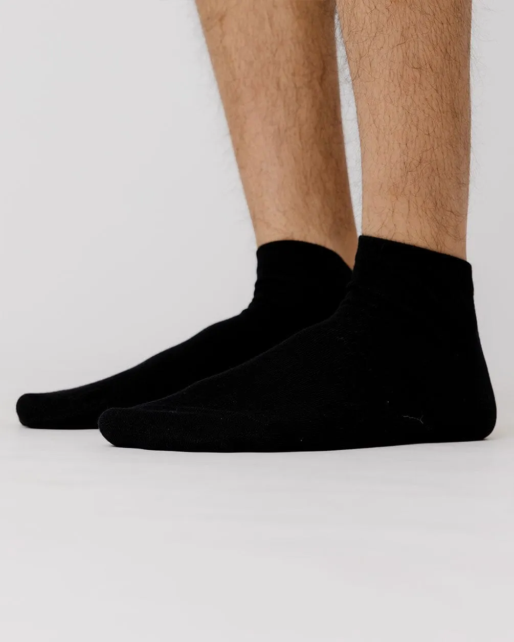 Solid Black Short Socks