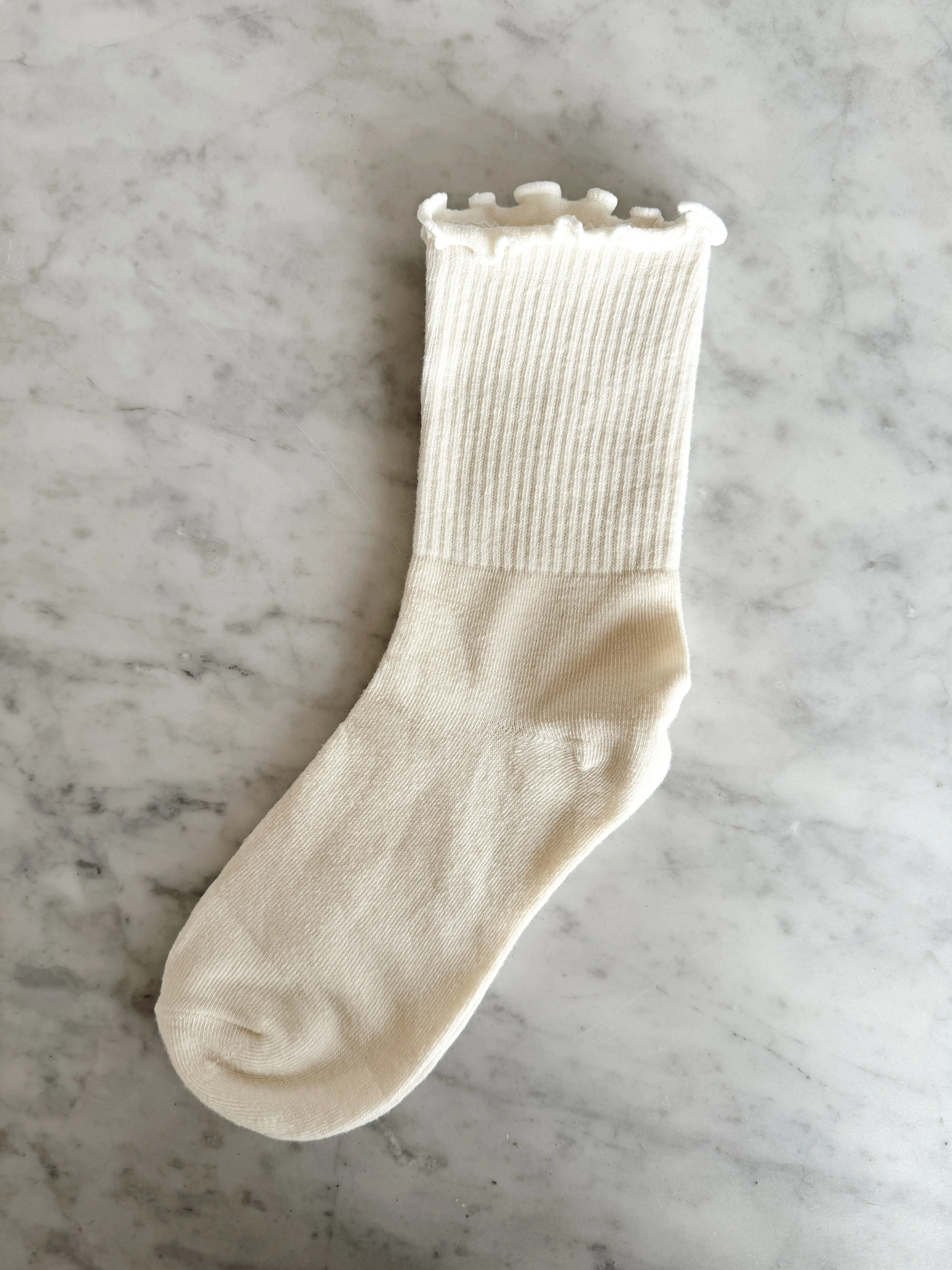 Speckled Cable Socks - Cream