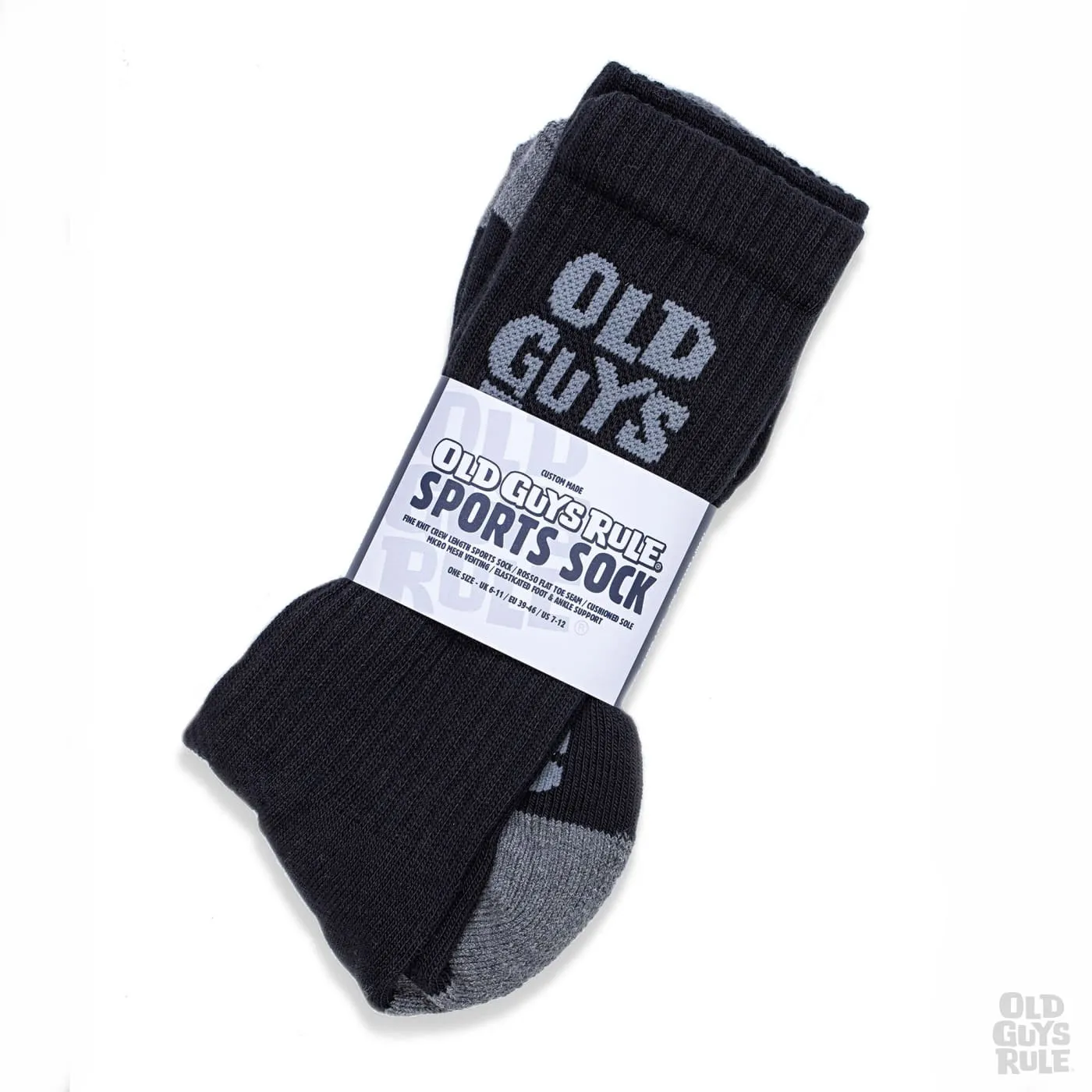 'Stacked Logo' Sports Sock - Black