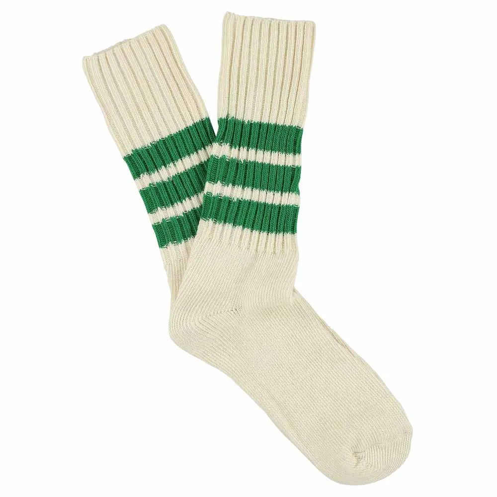 Stripes Crew Socks - Ecru / Green