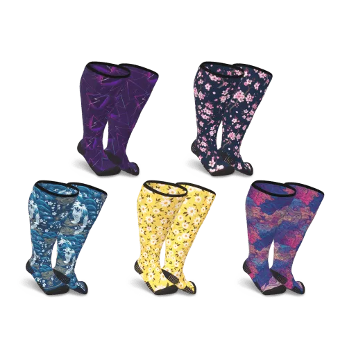 Summer Nights Diabetic Compression Socks 5-Pack