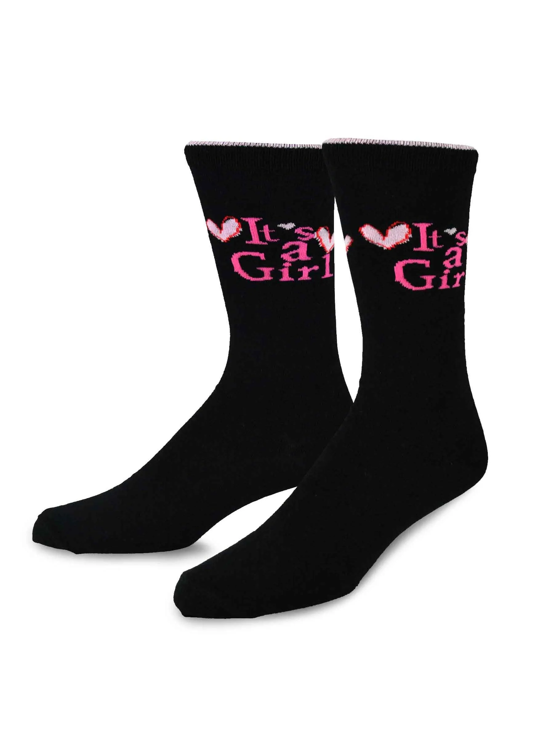 TeeHee Socks Men's Baby Shower Cotton Crew It's a Girl 3-Pack (10943)