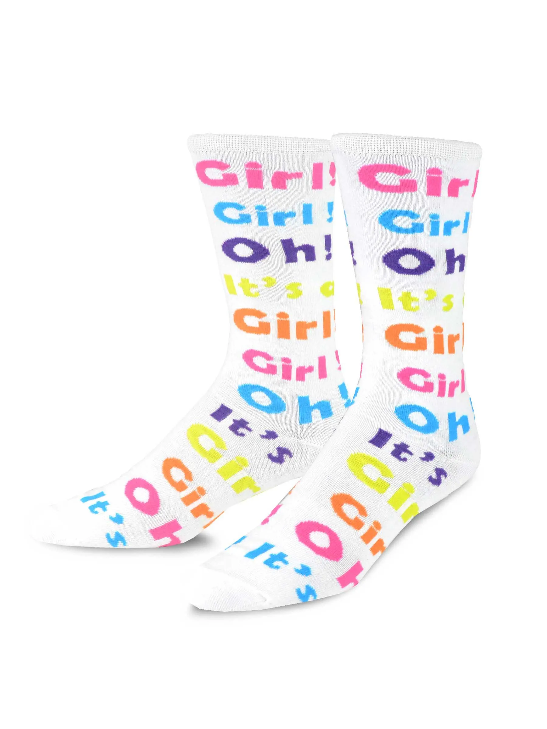 TeeHee Socks Men's Baby Shower Cotton Crew It's a Girl 3-Pack (10943)