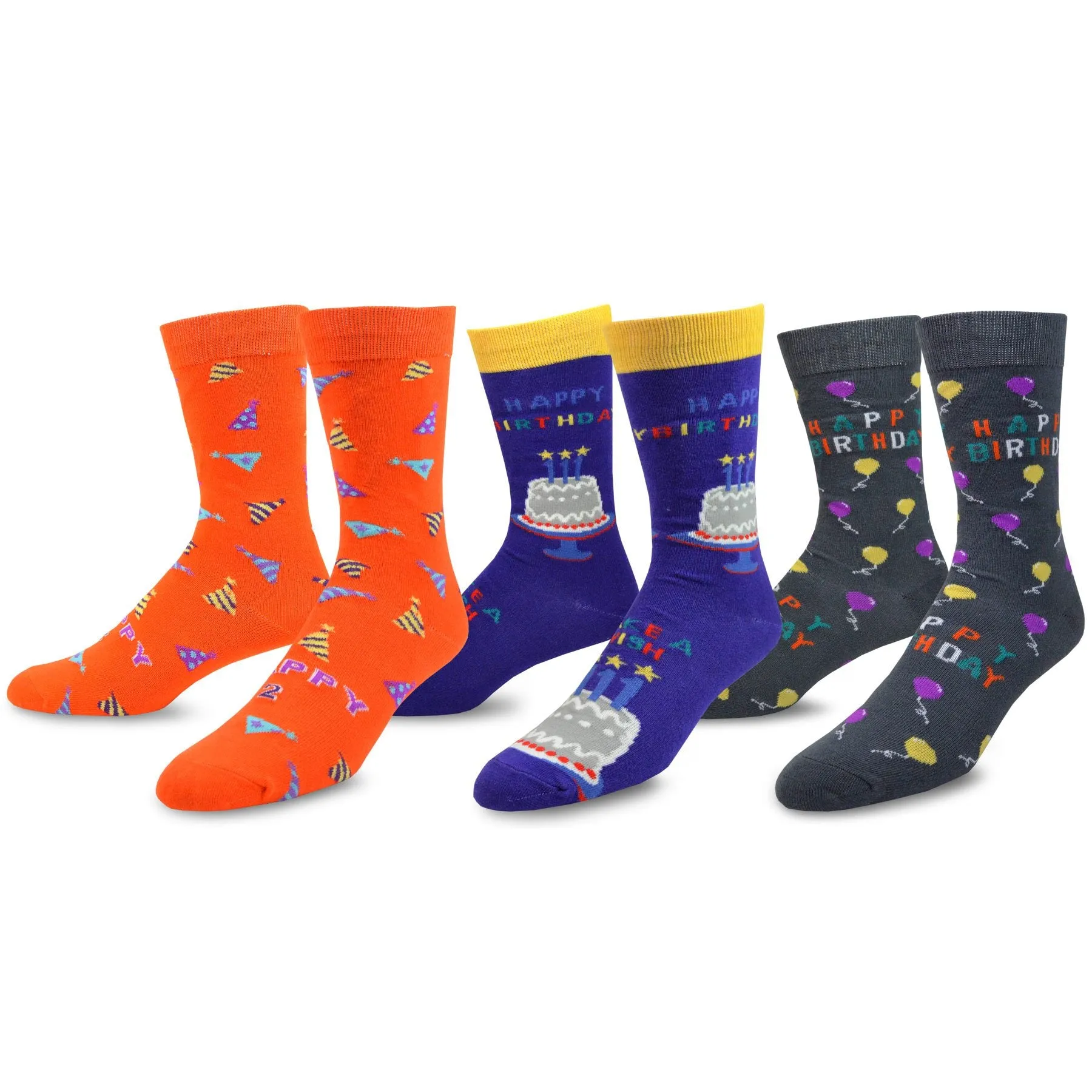 TeeHee Socks Men's Birthday Cotton Crew 3-Pack (51136)