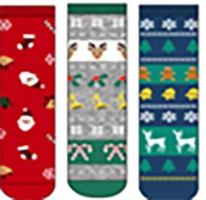 TeeHee Socks Men's Christmas Cotton Crew Assorted 3-Pack (X2002)