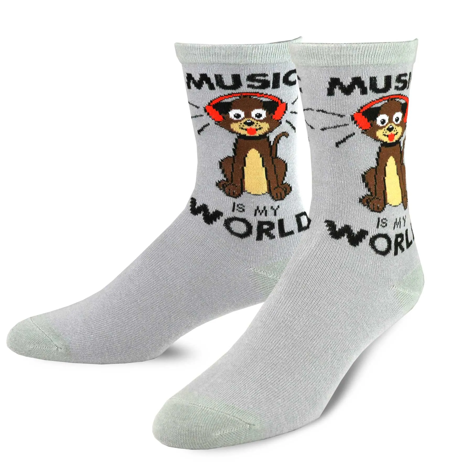 TeeHee Socks Men's Novelty Cotton Crew Animal Music 3-Pack (12000)