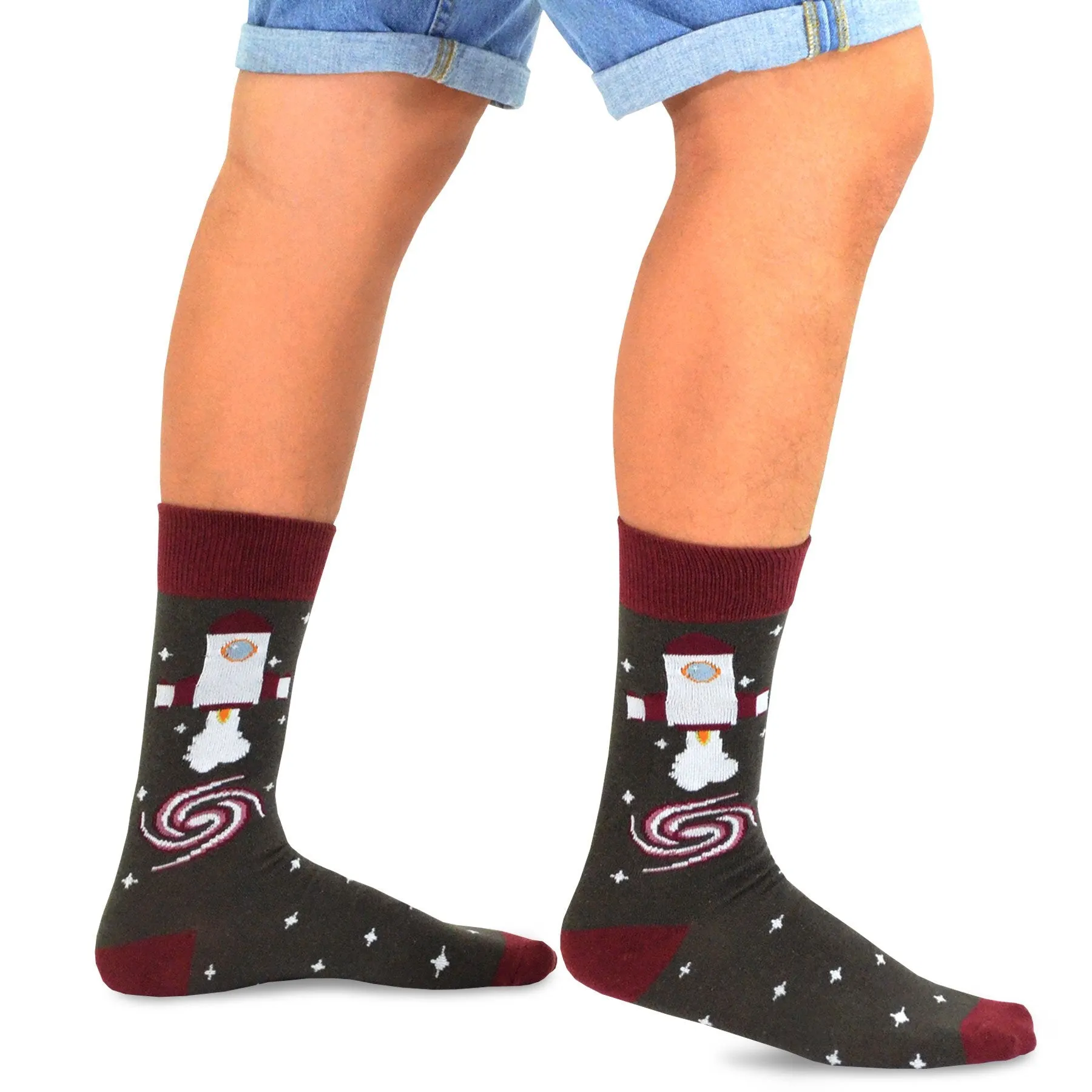 TeeHee Socks Men's Novelty Cotton Crew Galaxy 10-Pack (51173)