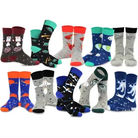 TeeHee Socks Men's Novelty Cotton Crew Galaxy 10-Pack (51173)