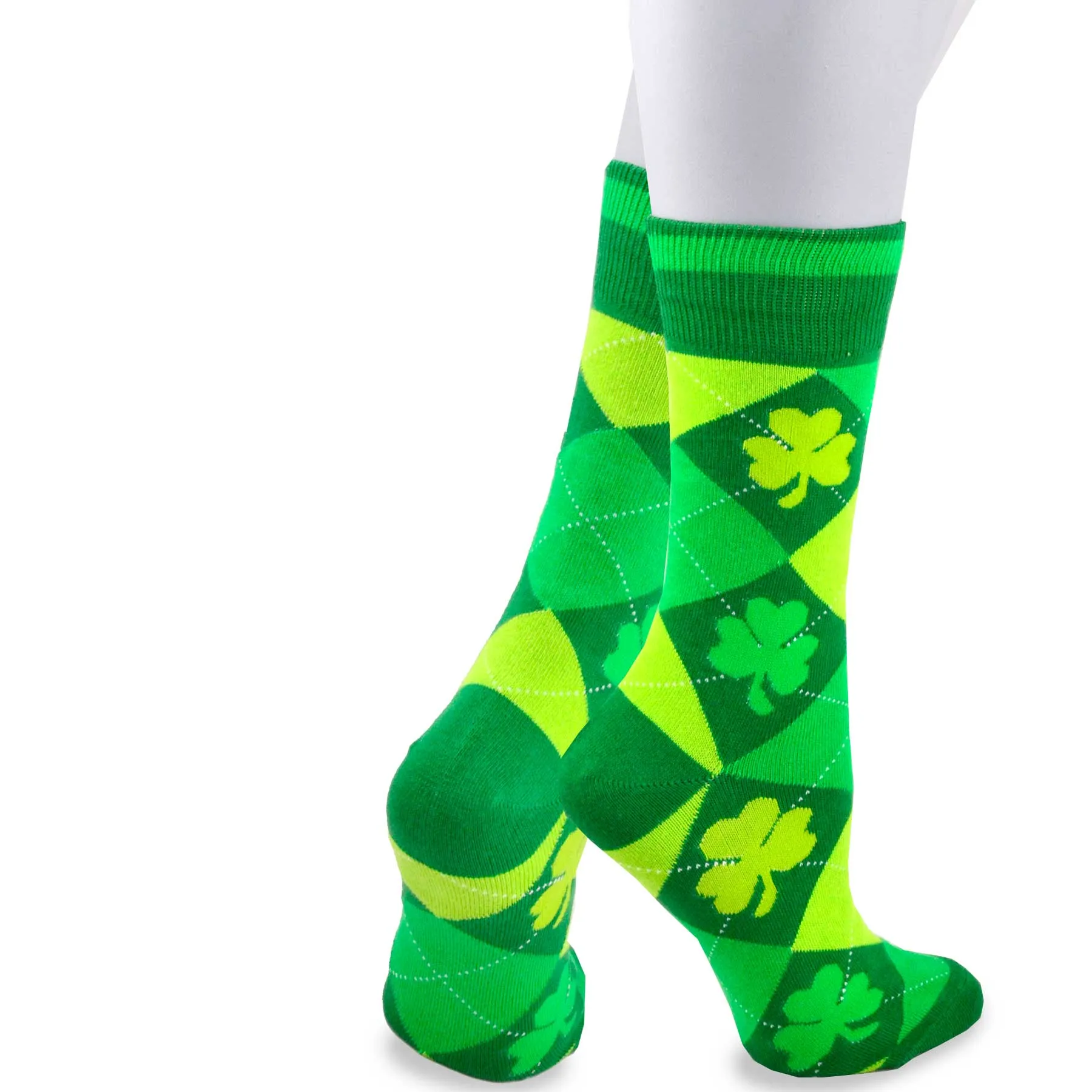 TeeHee Socks Men's St. Patrick's Day Cotton Crew Argyle 2-Pack (50587)