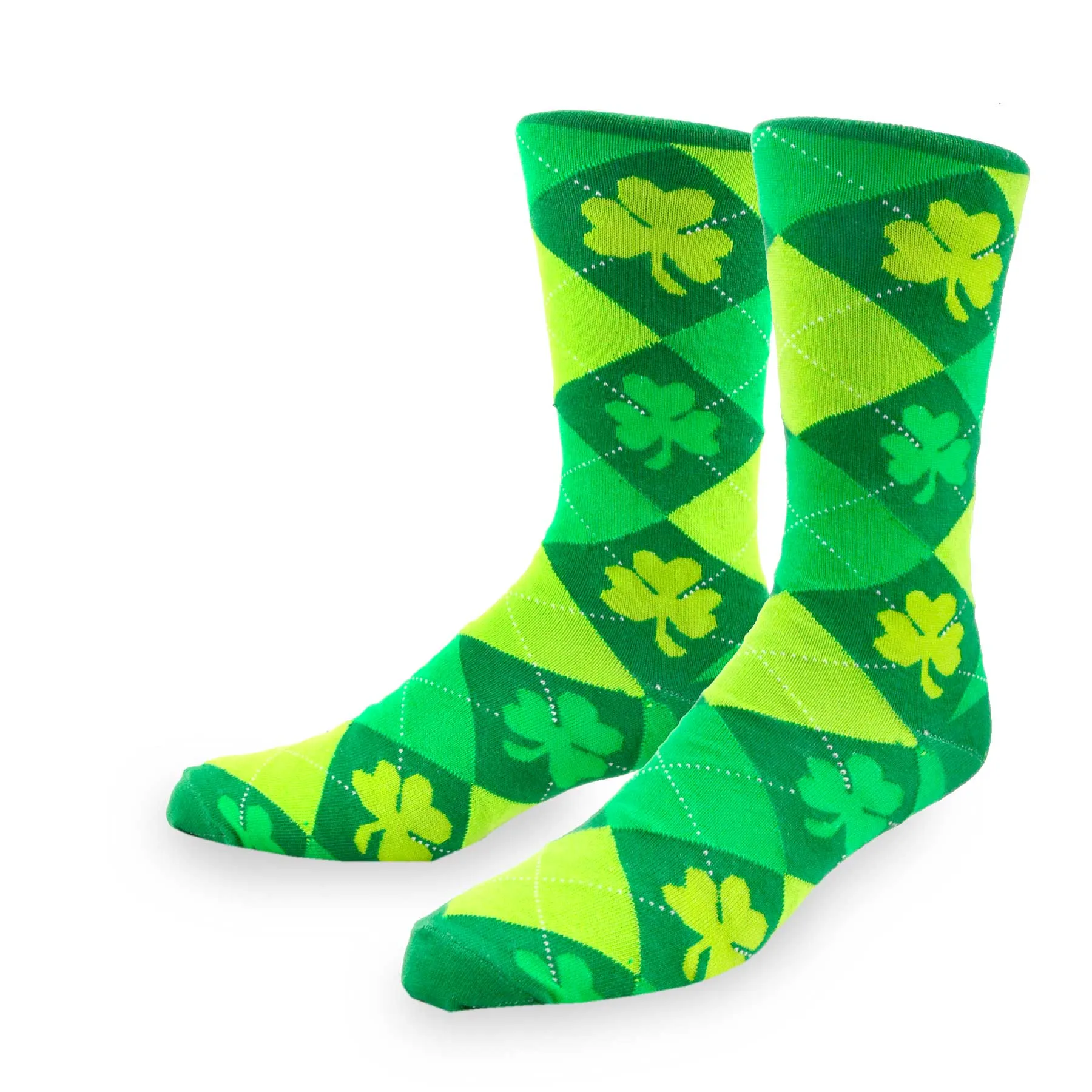 TeeHee Socks Men's St. Patrick's Day Cotton Crew Argyle 2-Pack (50587)