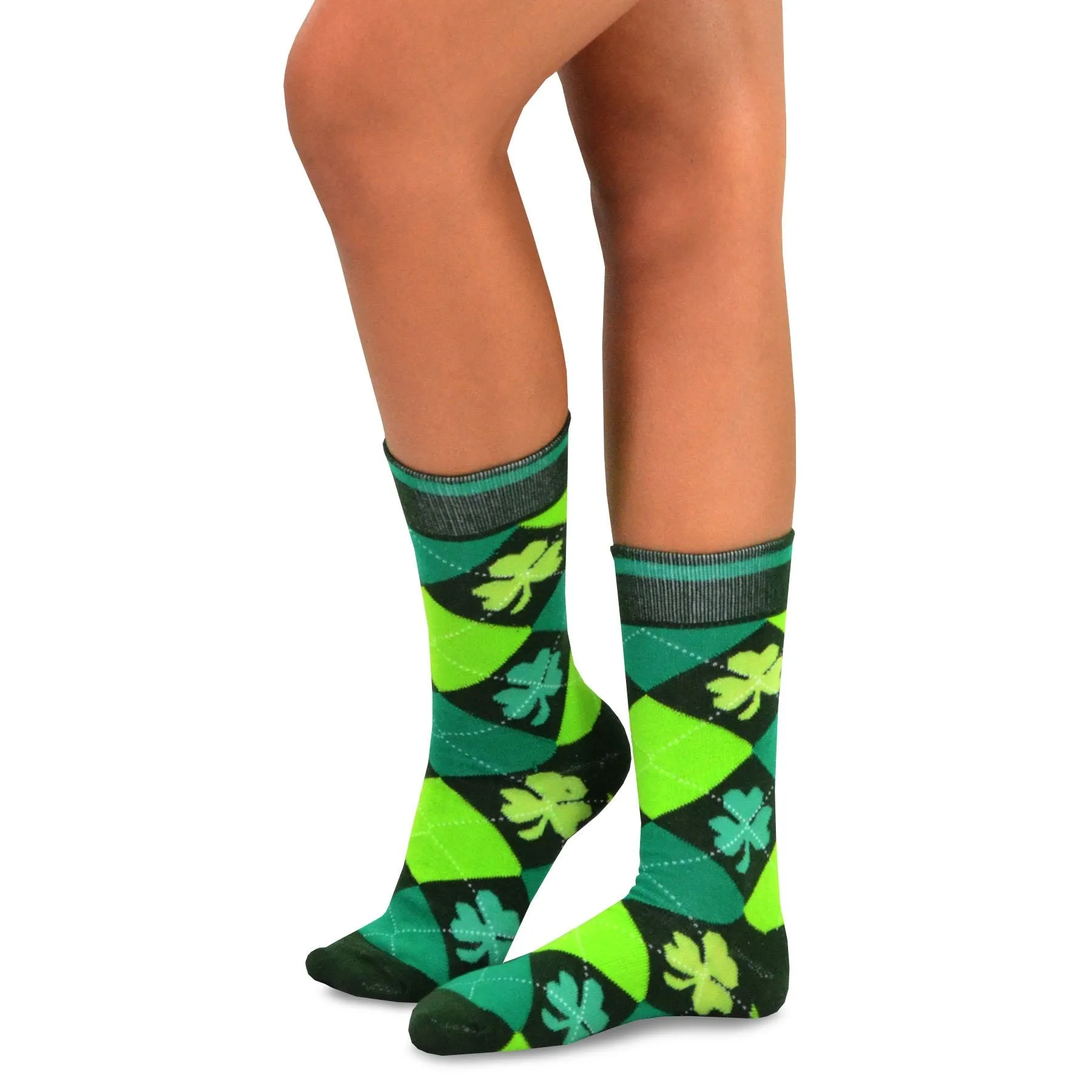 TeeHee Socks Men's St. Patrick's Day Cotton Crew Argyle 2-Pack (50587)