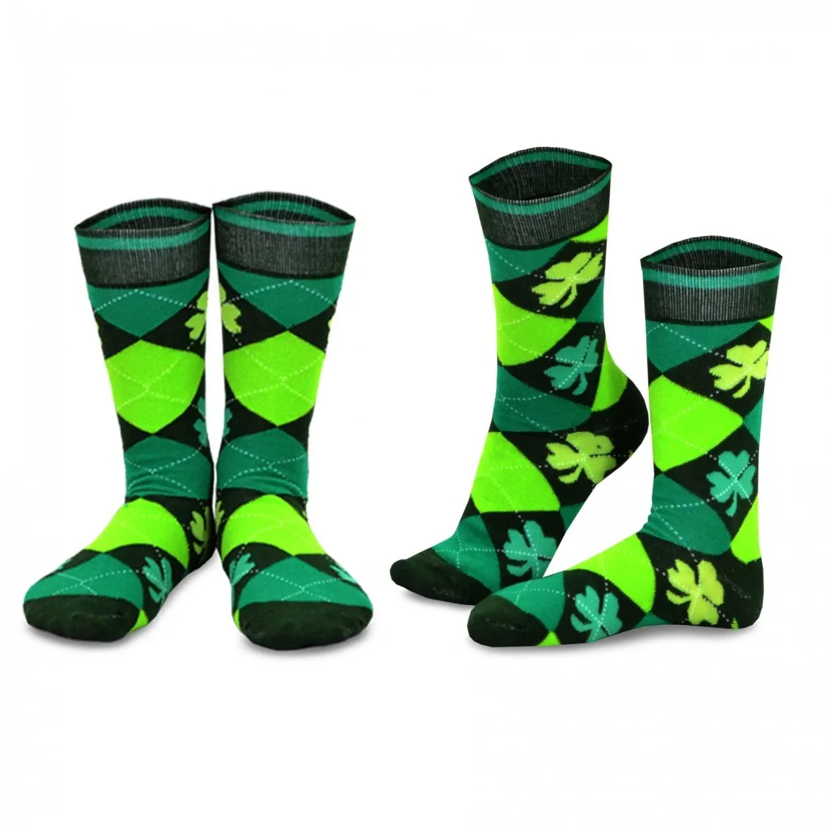 TeeHee Socks Men's St. Patrick's Day Cotton Crew Argyle 2-Pack (50587)