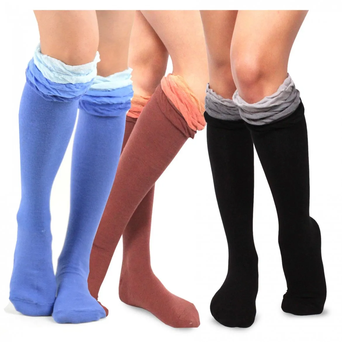 TeeHee Socks Women's Casual Cotton Knee High Original 3-Pack (11144)