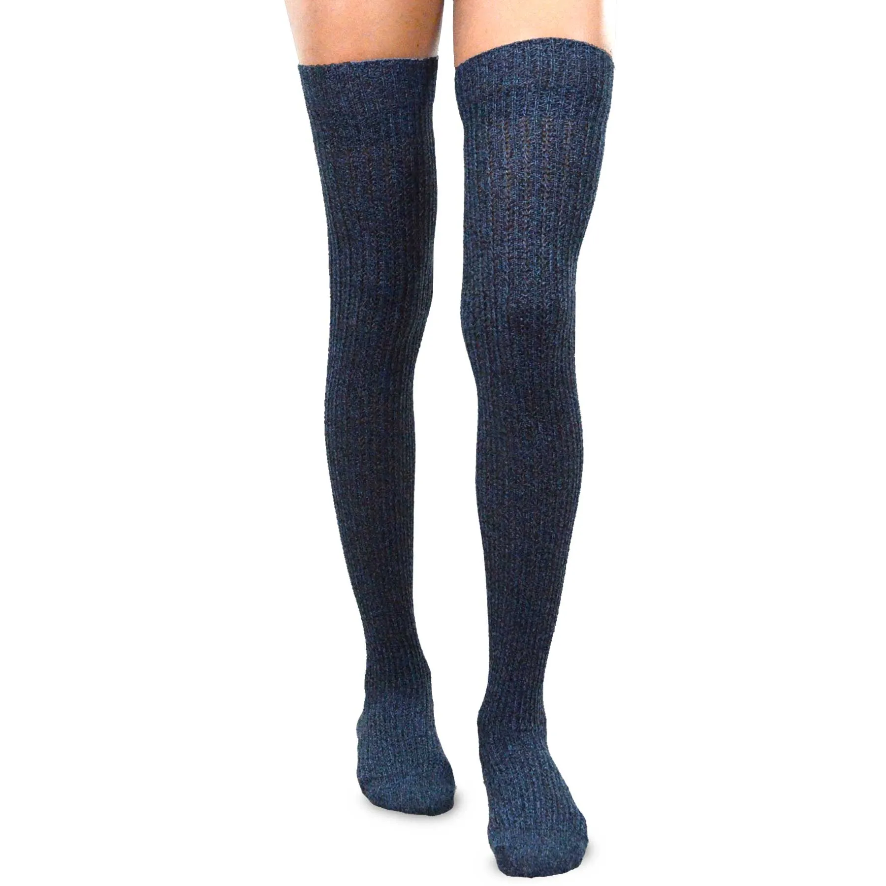 TeeHee Socks Women's Casual Cotton Thigh High Marled 4-Pack (10378)