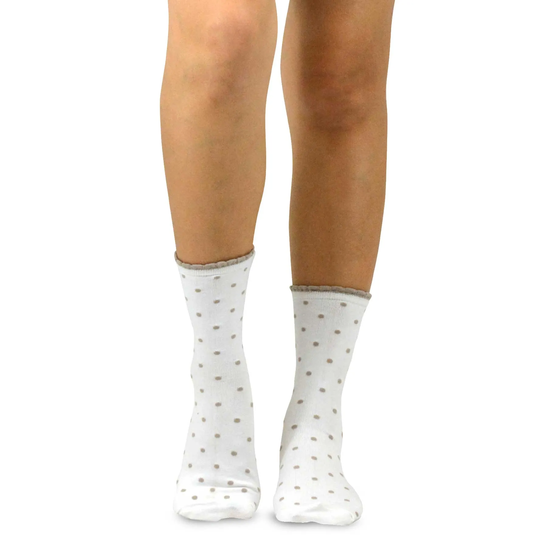 TeeHee Socks Women's Casual Microfiber Short Crew Polka Dot 3-Pack (10763)