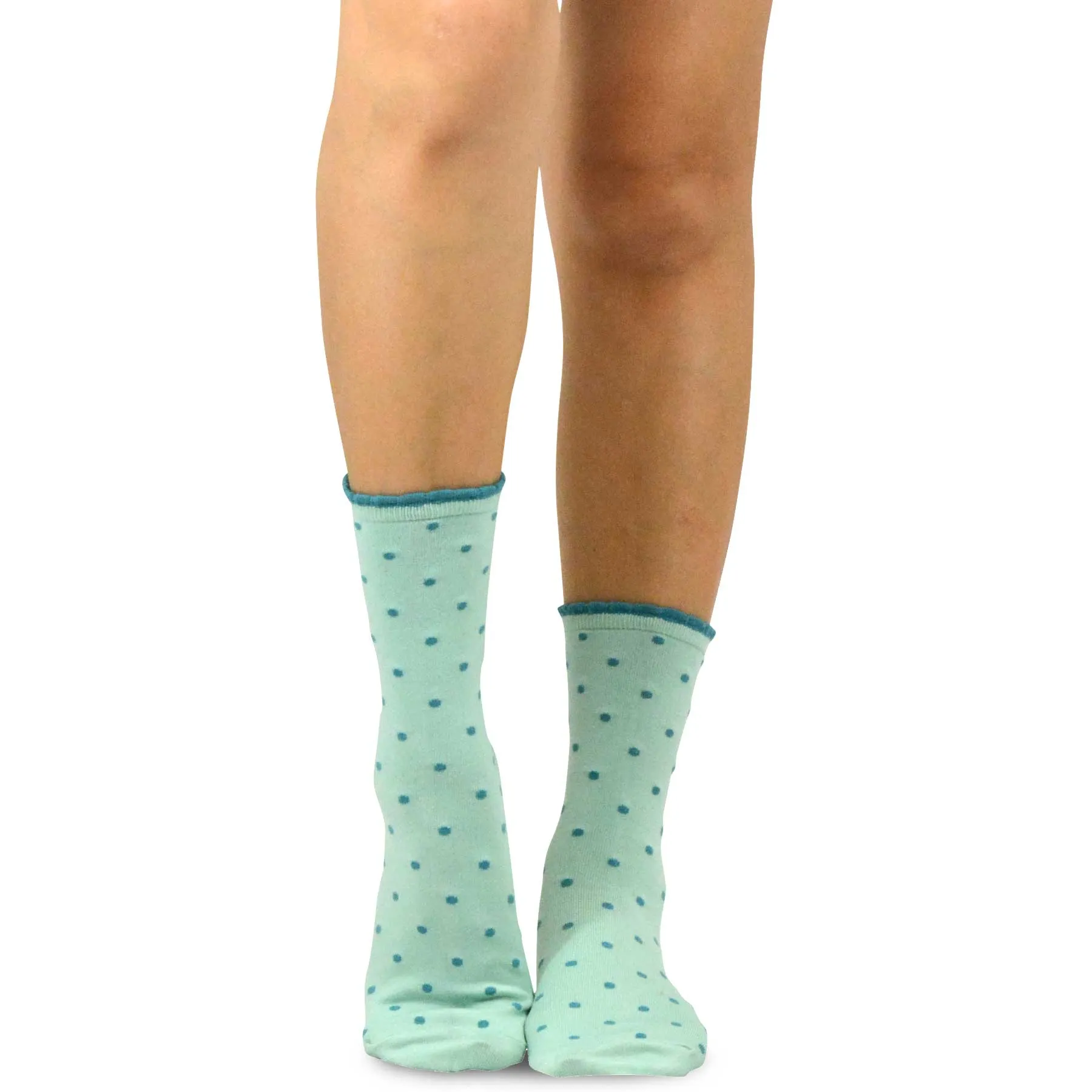 TeeHee Socks Women's Casual Microfiber Short Crew Polka Dot 3-Pack (10763)