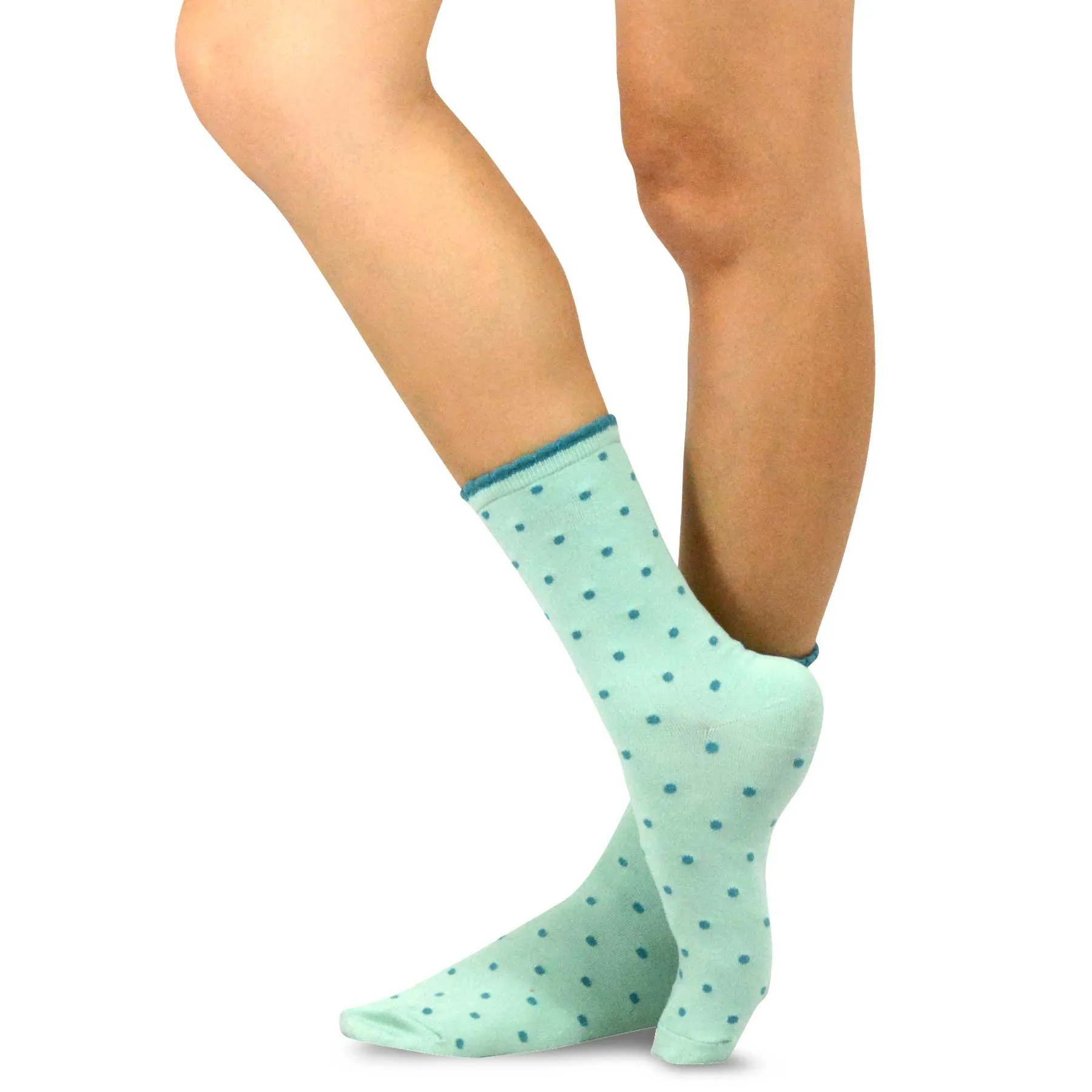 TeeHee Socks Women's Casual Microfiber Short Crew Polka Dot 3-Pack (10763)