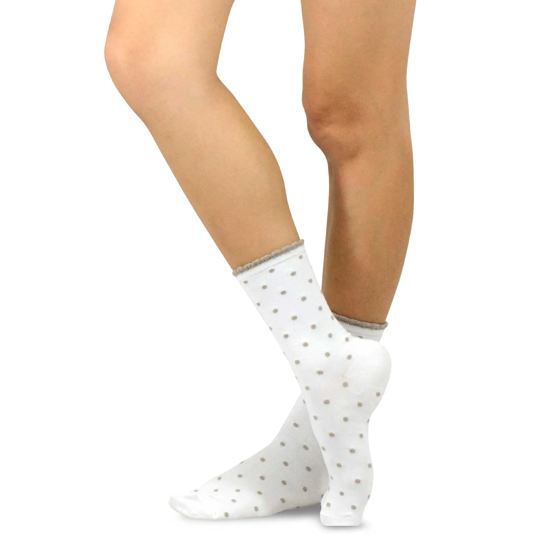 TeeHee Socks Women's Casual Microfiber Short Crew Polka Dot 3-Pack (10763)