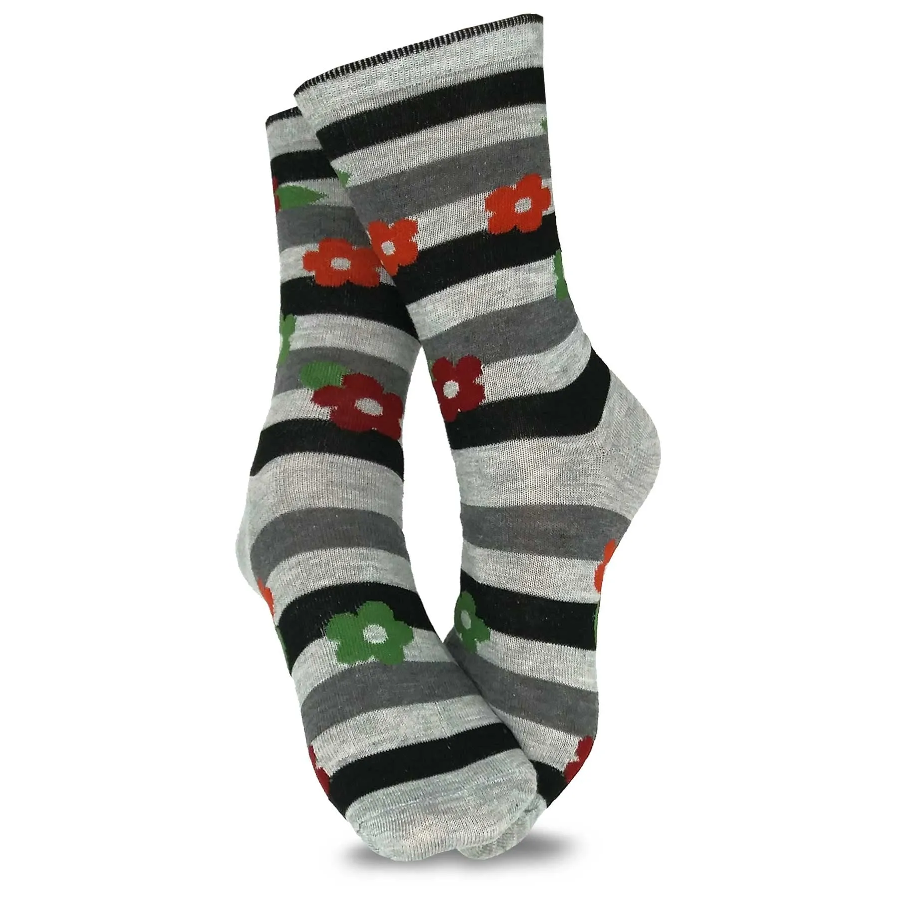 TeeHee Socks Women's Casual Polyester Crew Flower 12-Pack (1119697)