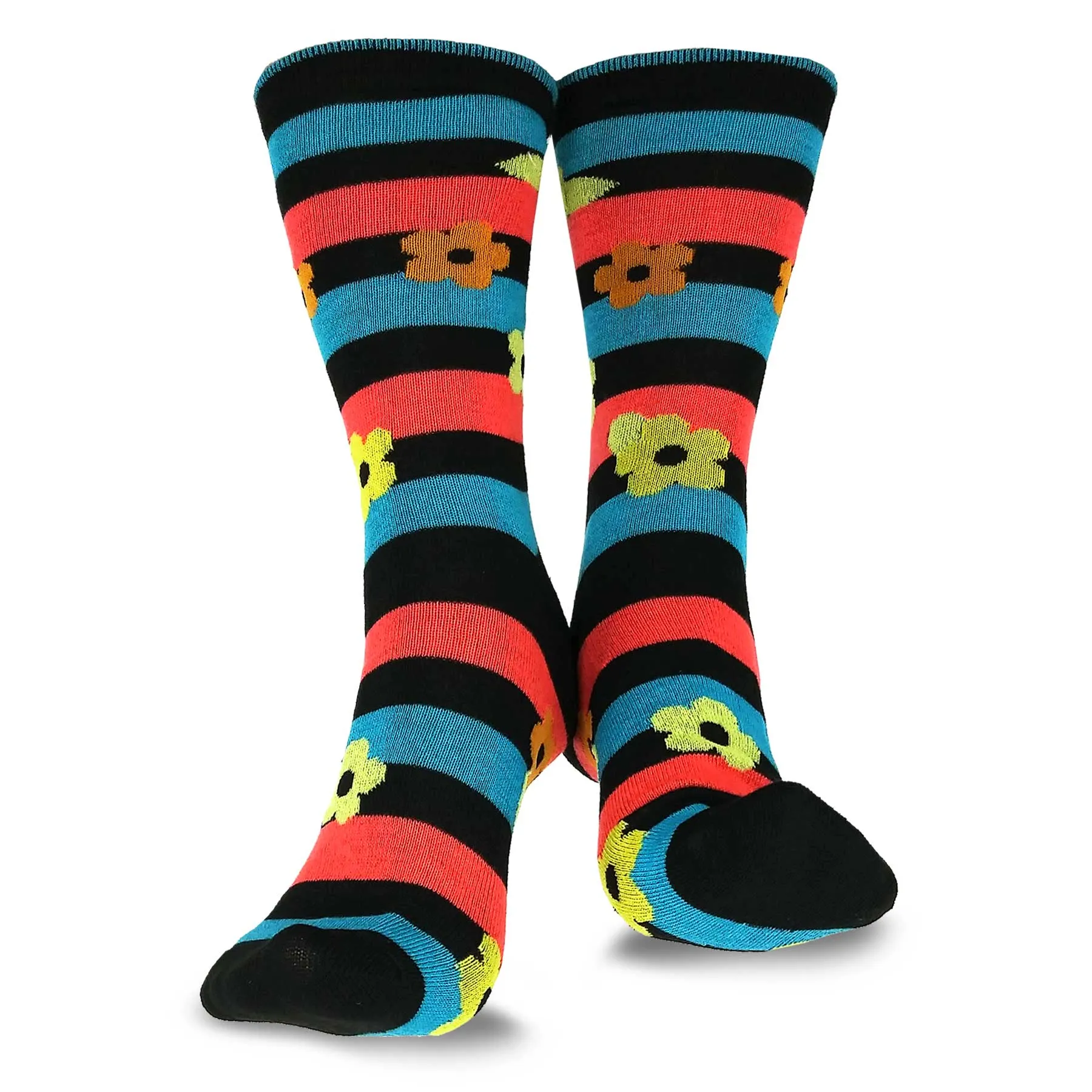 TeeHee Socks Women's Casual Polyester Crew Flower 12-Pack (1119697)