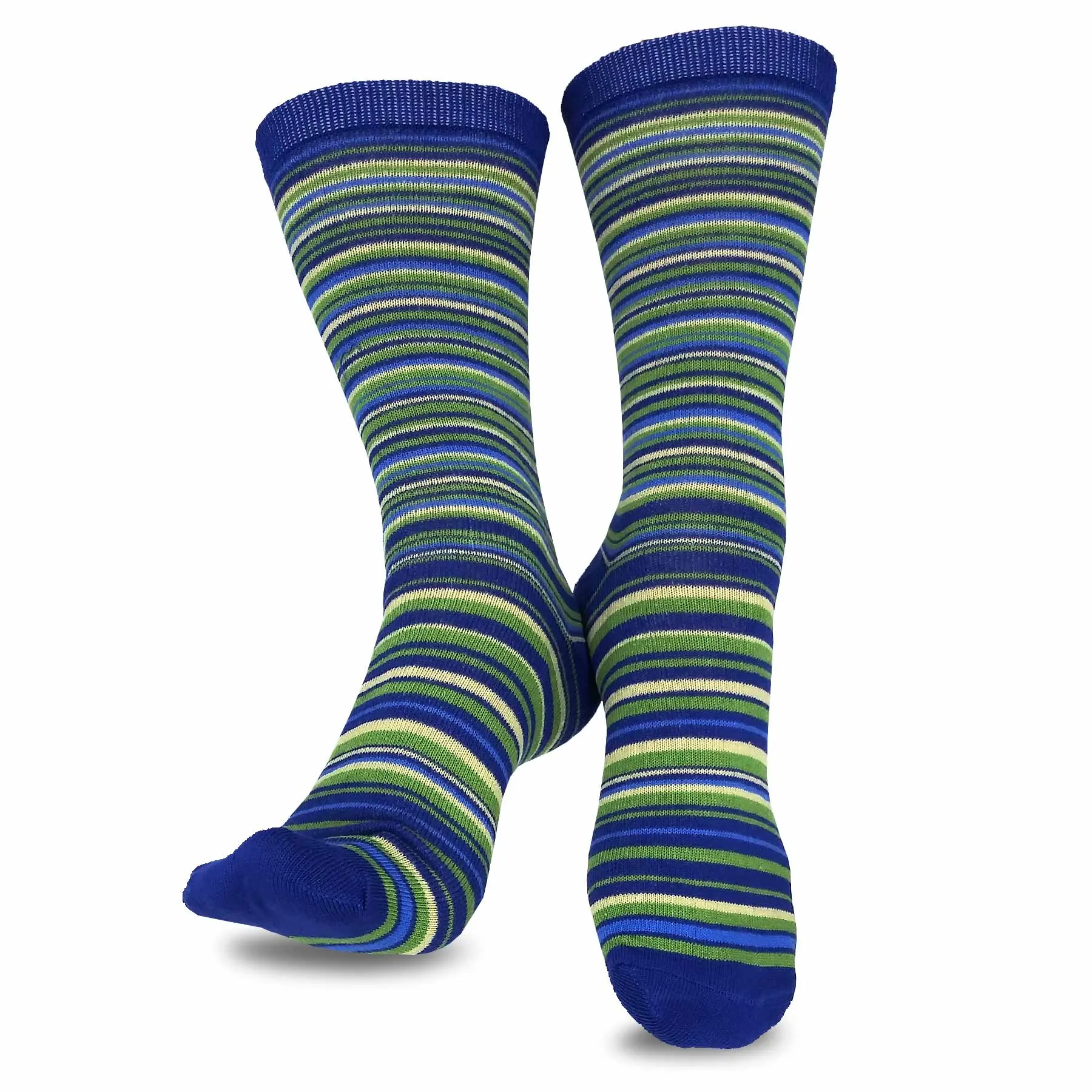 TeeHee Socks Women's Casual Polyester Crew Ministripe 6-Pack (11198)