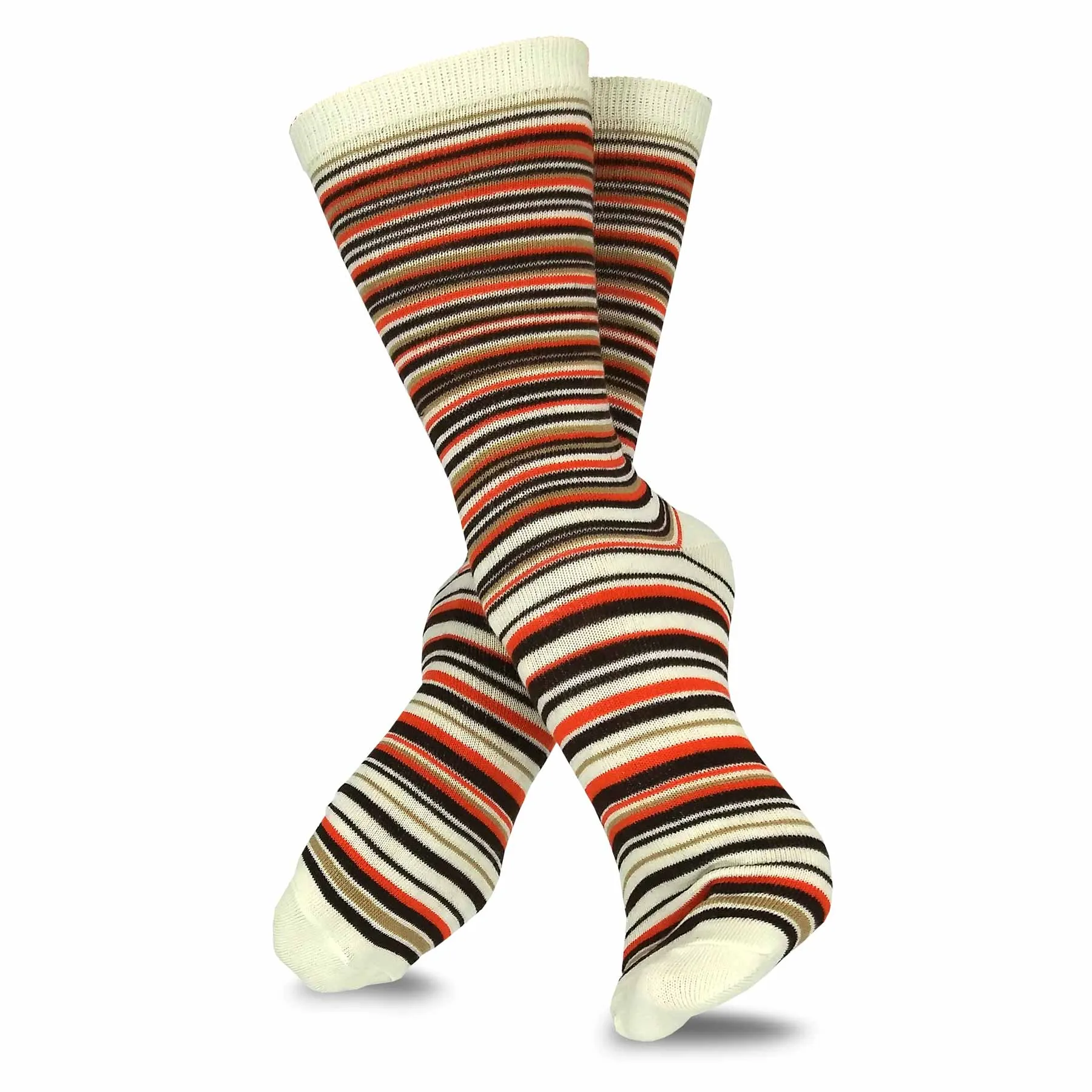 TeeHee Socks Women's Casual Polyester Crew Ministripe 6-Pack (11198)