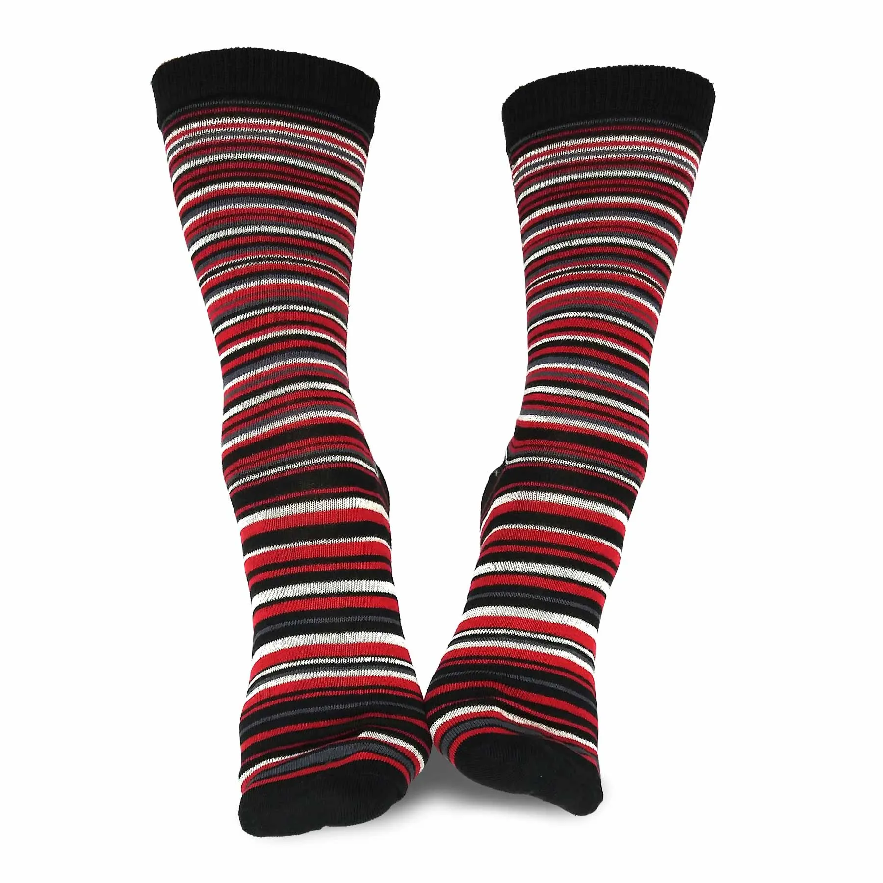 TeeHee Socks Women's Casual Polyester Crew Ministripe 6-Pack (11198)