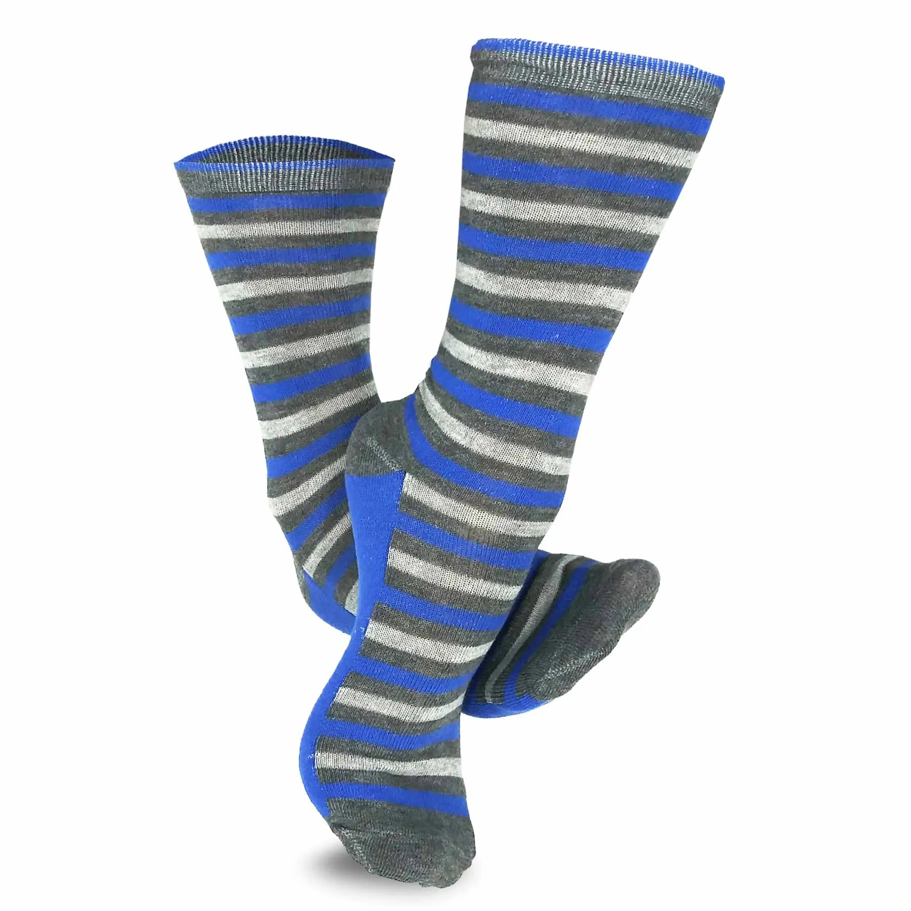 TeeHee Socks Women's Casual Polyester Crew Thin Stripe 6-Pack (11188)